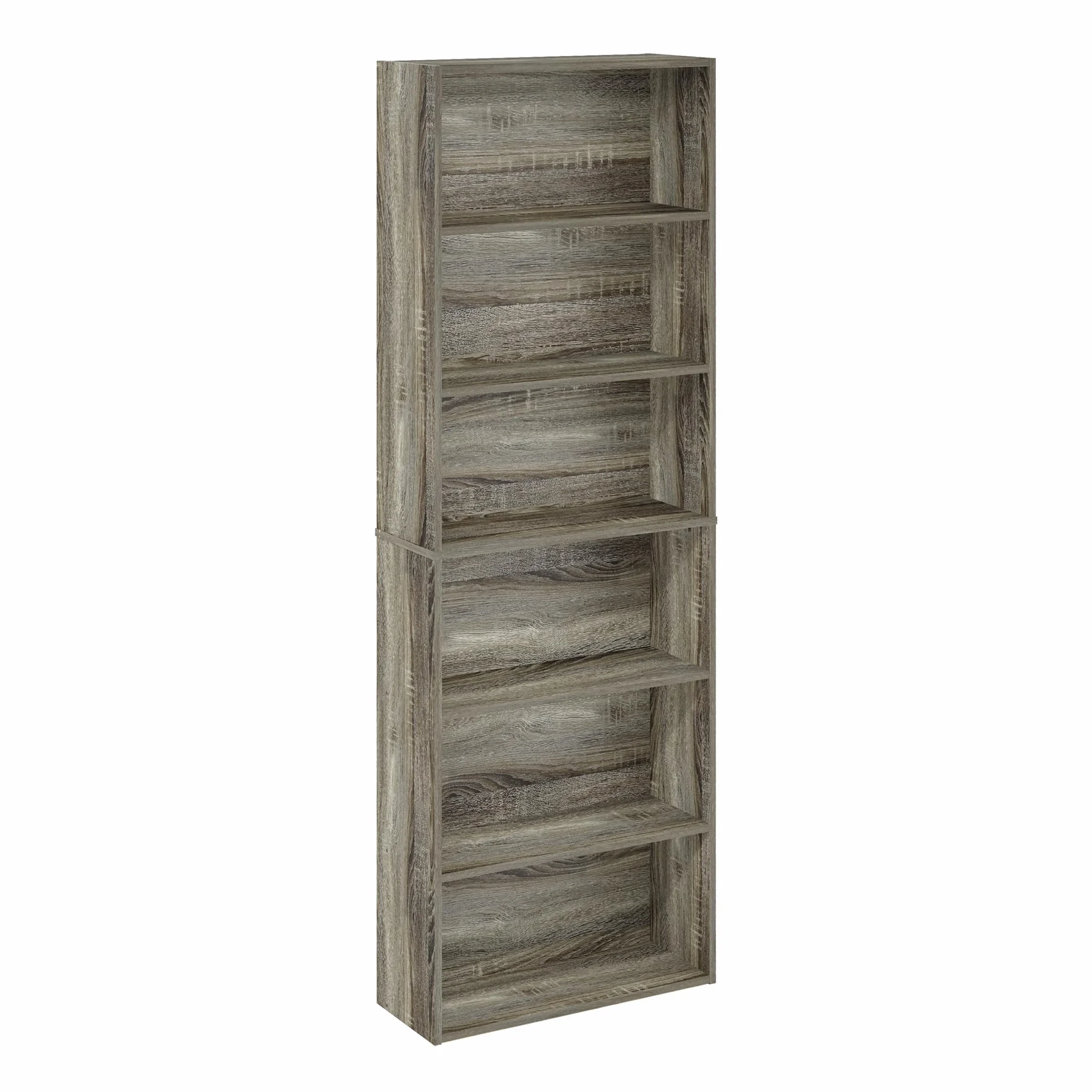 Furinno Jaya Simply Home Free Standing 6-Tier Open Storage Bookcase, French Oak
