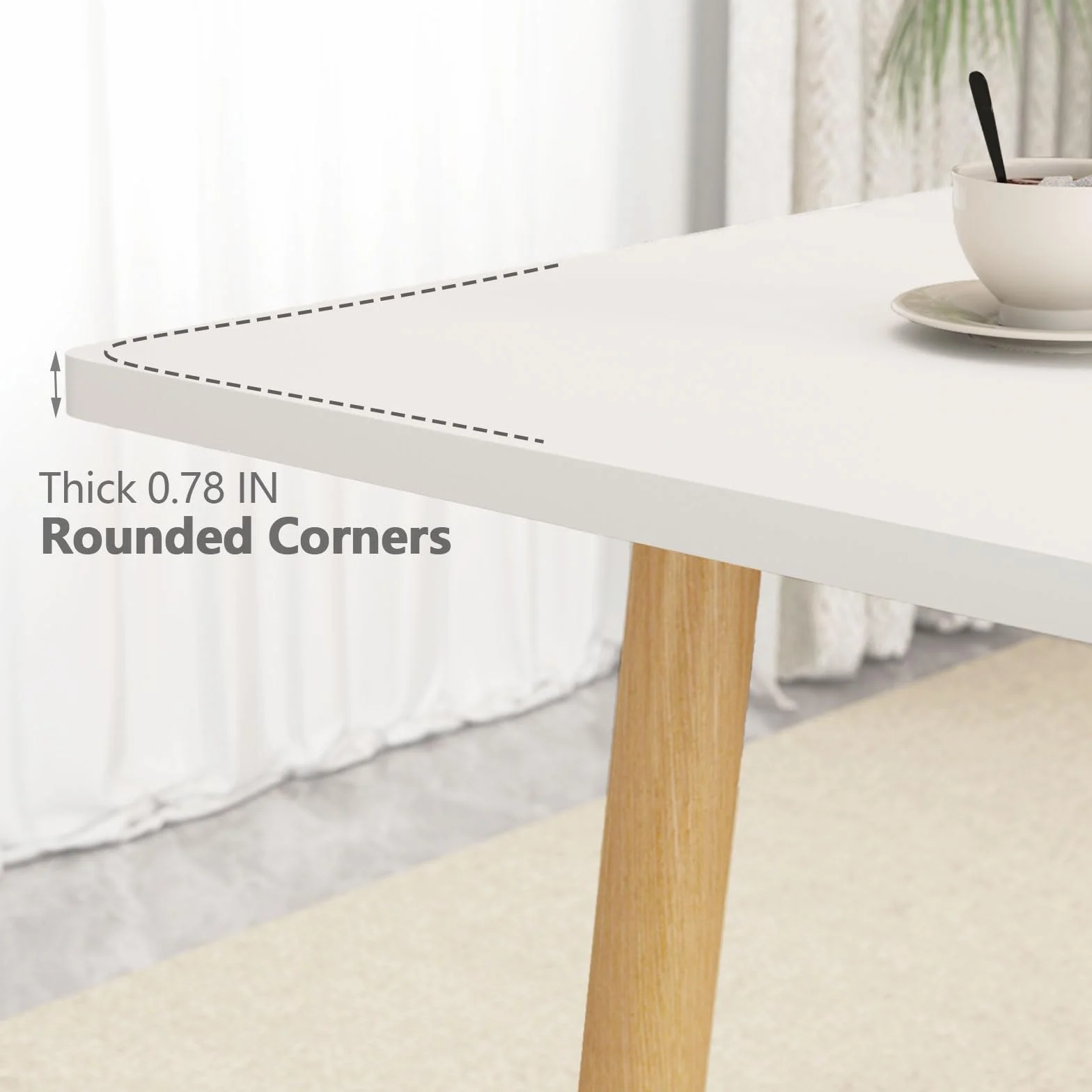 47" Wooden Foldable Kitchen Table Dining Table Rotating Table 4-6 People