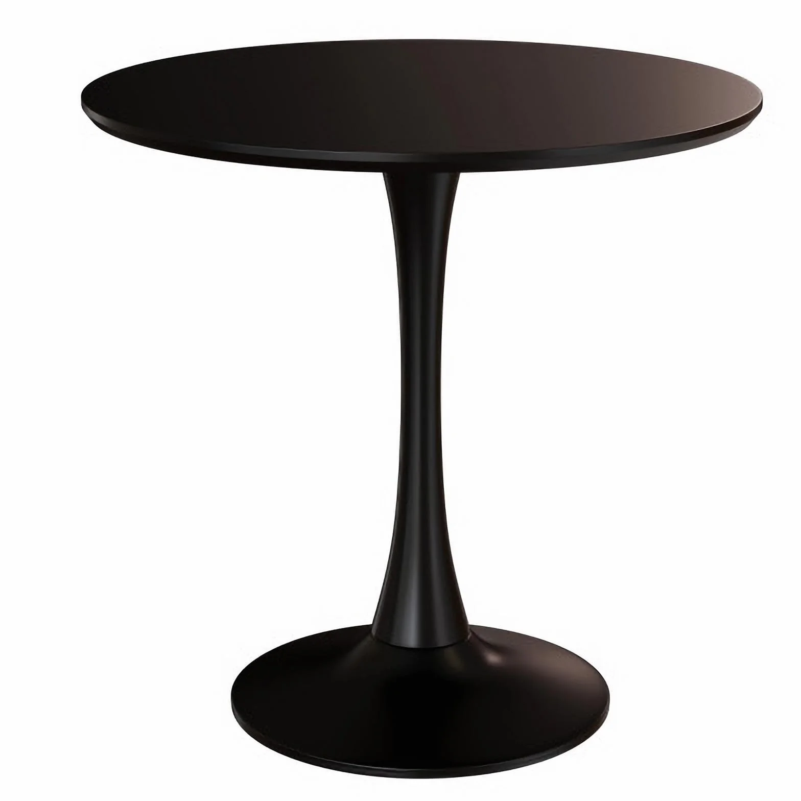 24 inch Small Round Dining Table for 2-4 People, Mid Century Modern Wood Tulip Table for Kitchen, Living Room, Restaurant, Office, Cafe, Black