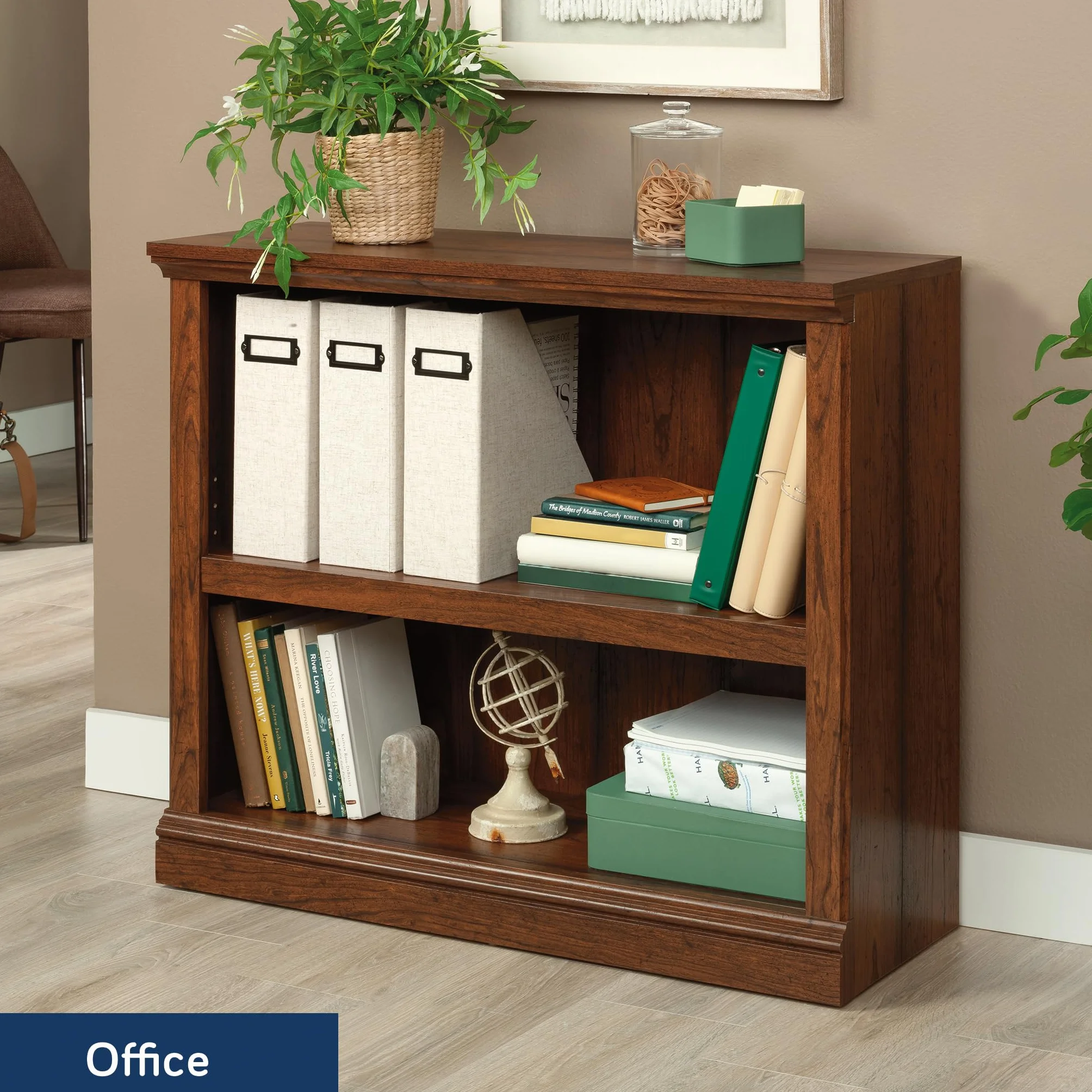 Sauder Miscellaneous Storage 2-Shelf Bookcase/ Book Shelf, Washington Cherry finish