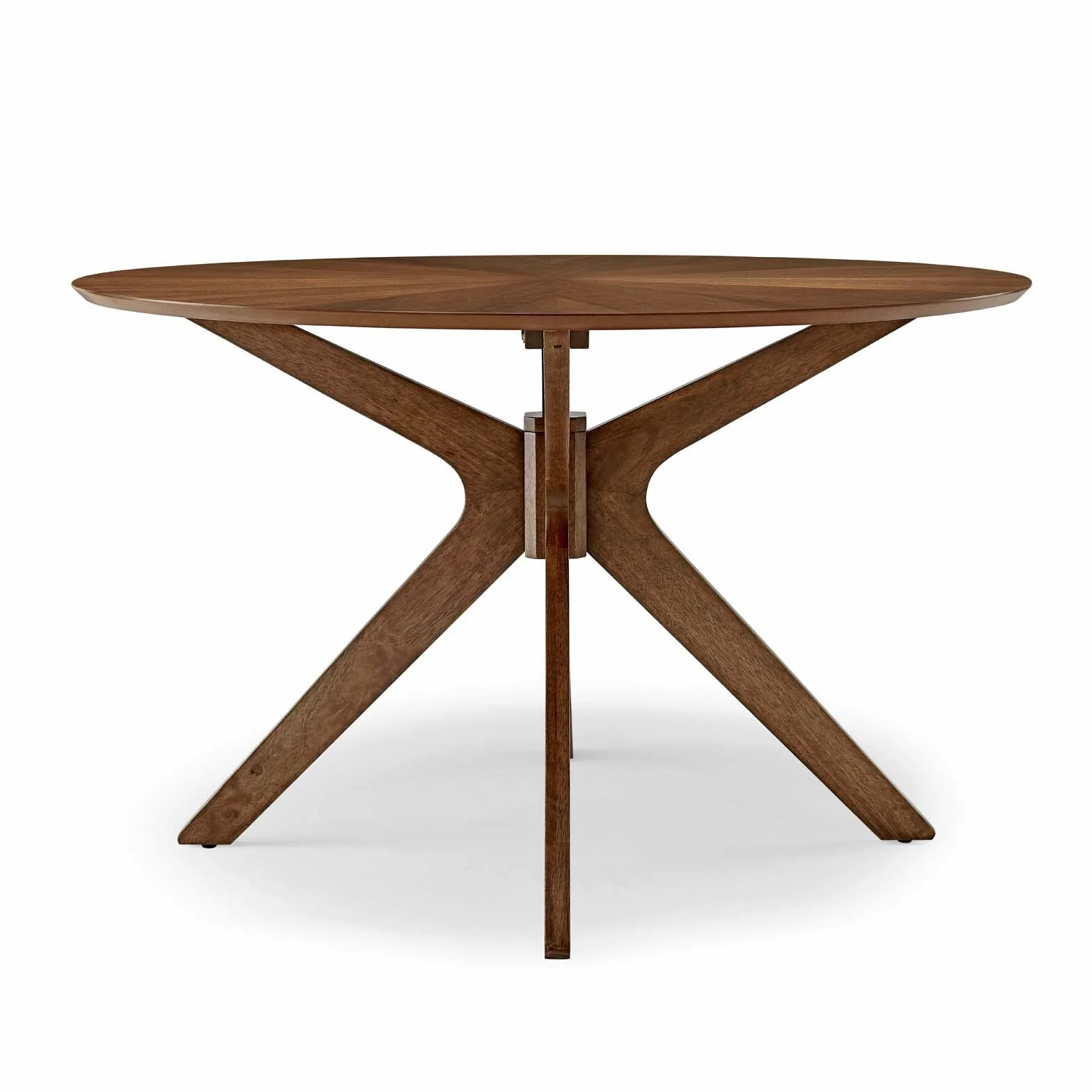 Modway Crossroads 47" Round Wood Dining Table, Walnut