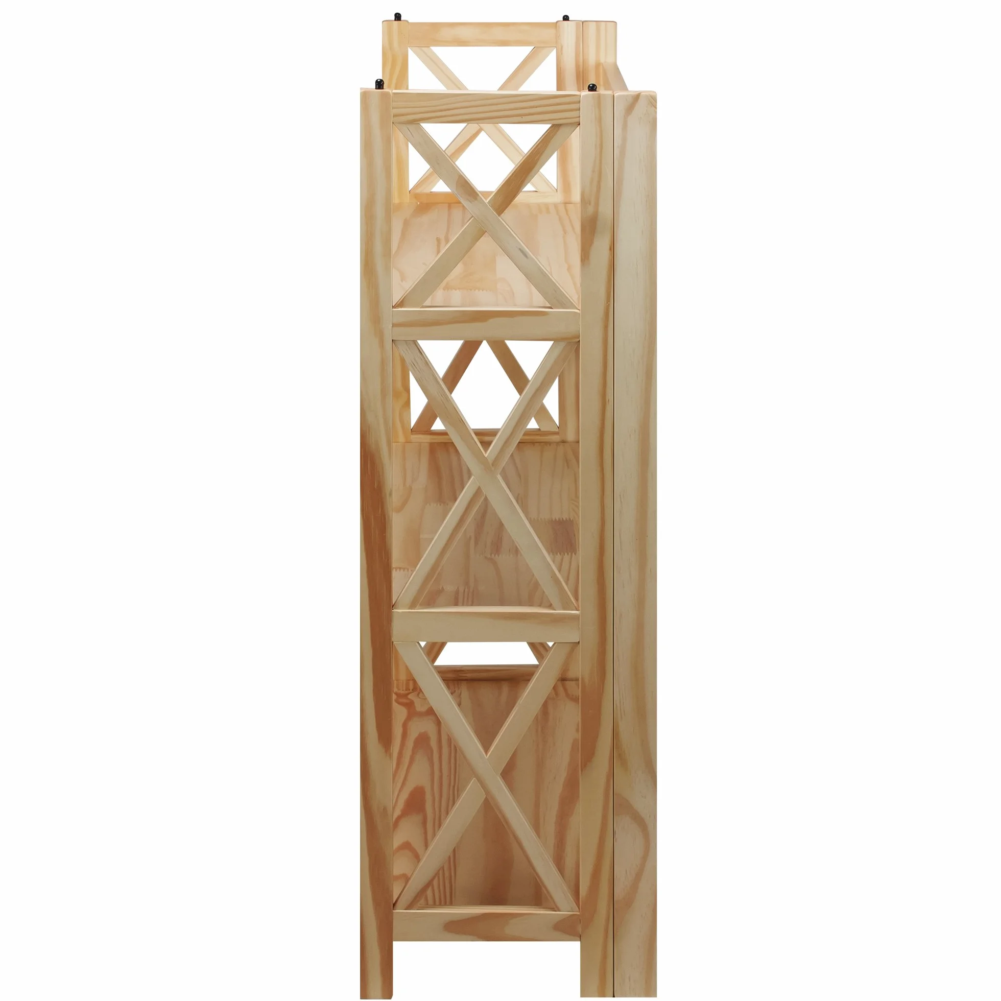 Casual Home Montego 3-Shelf Folding Bookcase, Natural , 27.5" Wide