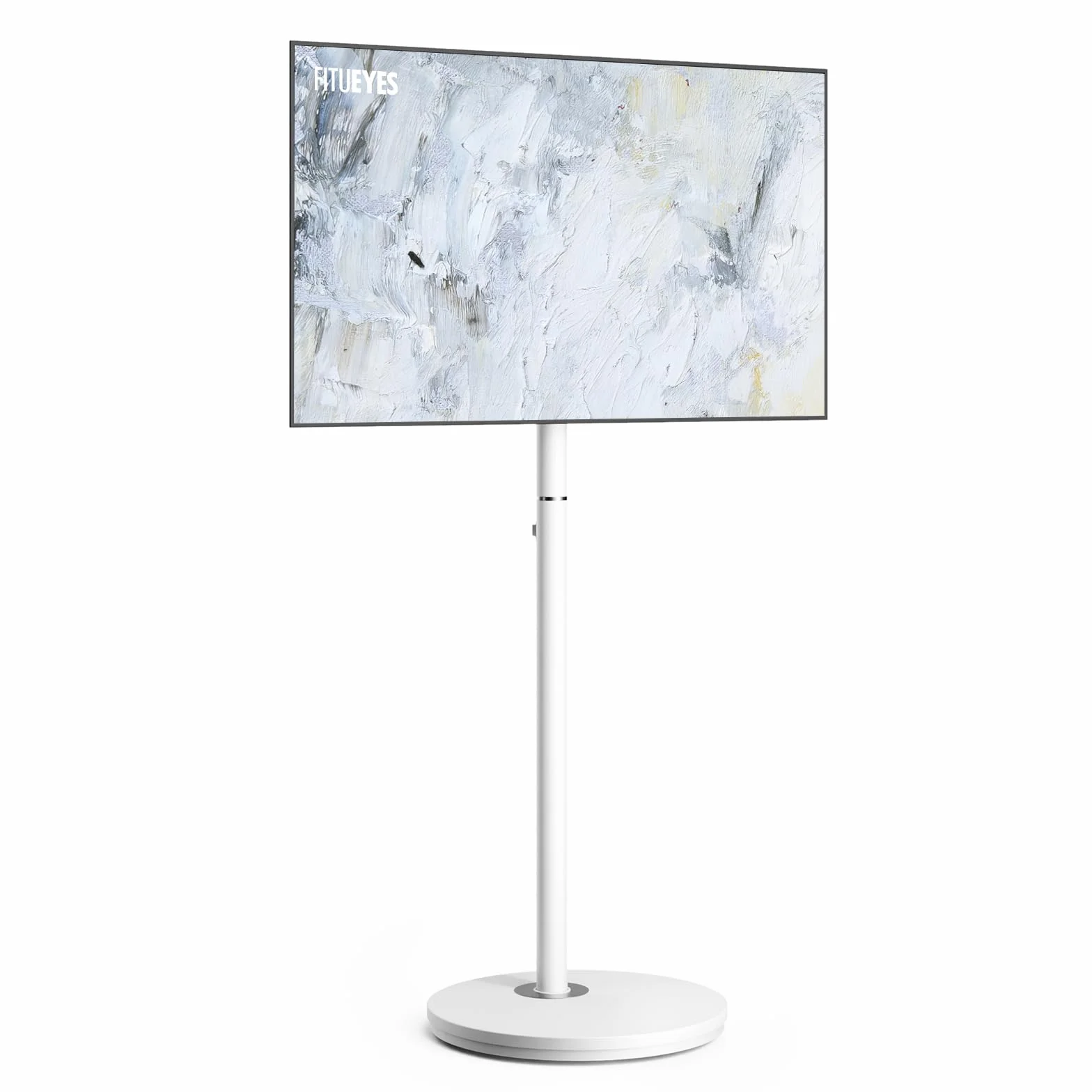FITUEYES Small Rolling TV Cart for 24-48 Inches Television, Minimalist Modern TV Floor Stand on Wheels Fits Max VESA 200x200mm, V2 Portable Smart Television Cart, White, Master Series