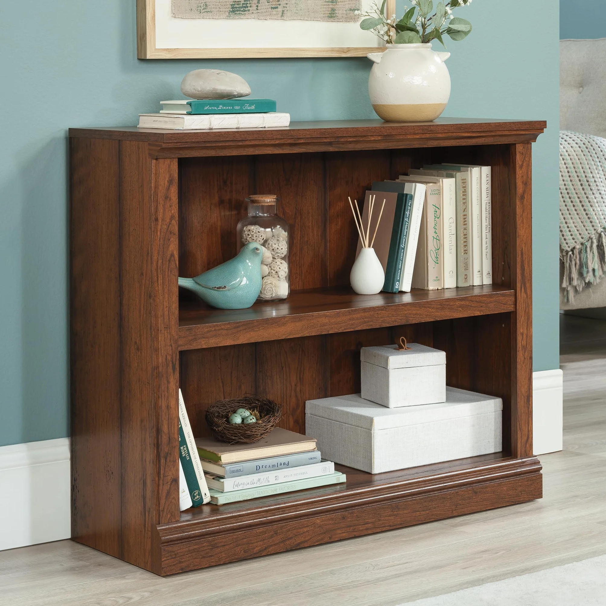Sauder Miscellaneous Storage 2-Shelf Bookcase/ Book Shelf, Washington Cherry finish