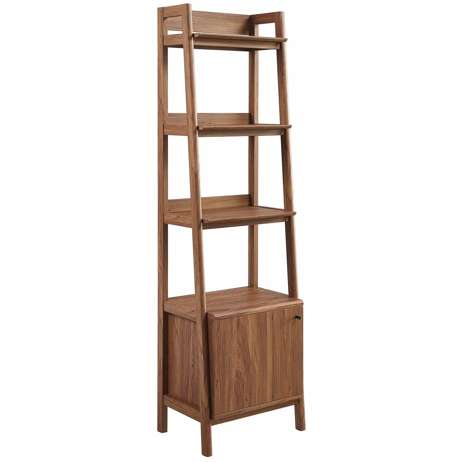 Modway 21" Bookshelf Display Case in Walnut