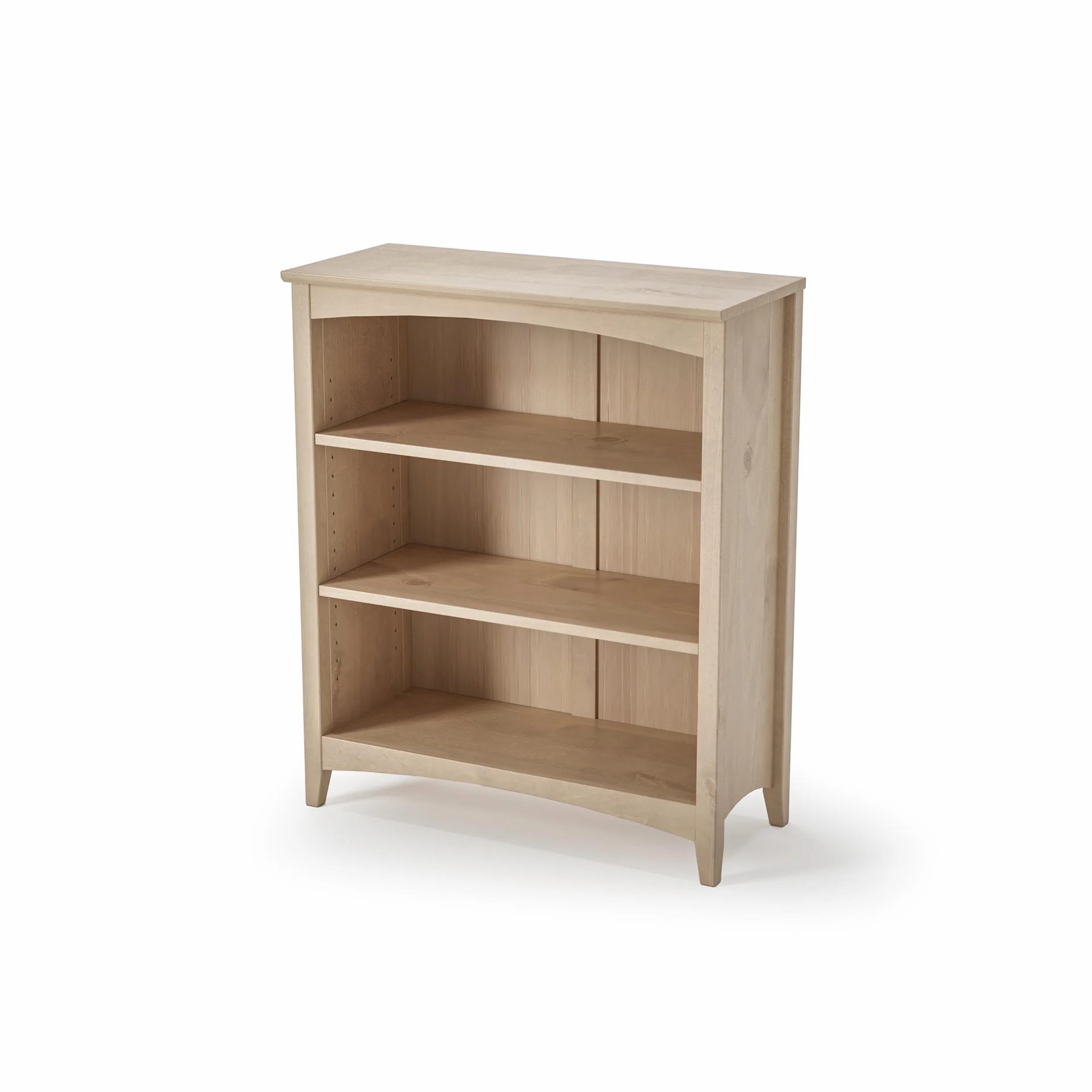 Camaflexi Shaker Style 3 Shelf Bookcase/Solid Wood / 36" High/Adjustable Shelving/Closed Back/Display Bookshelf for Living Room, Bedroom, Home and Office, Light Oak