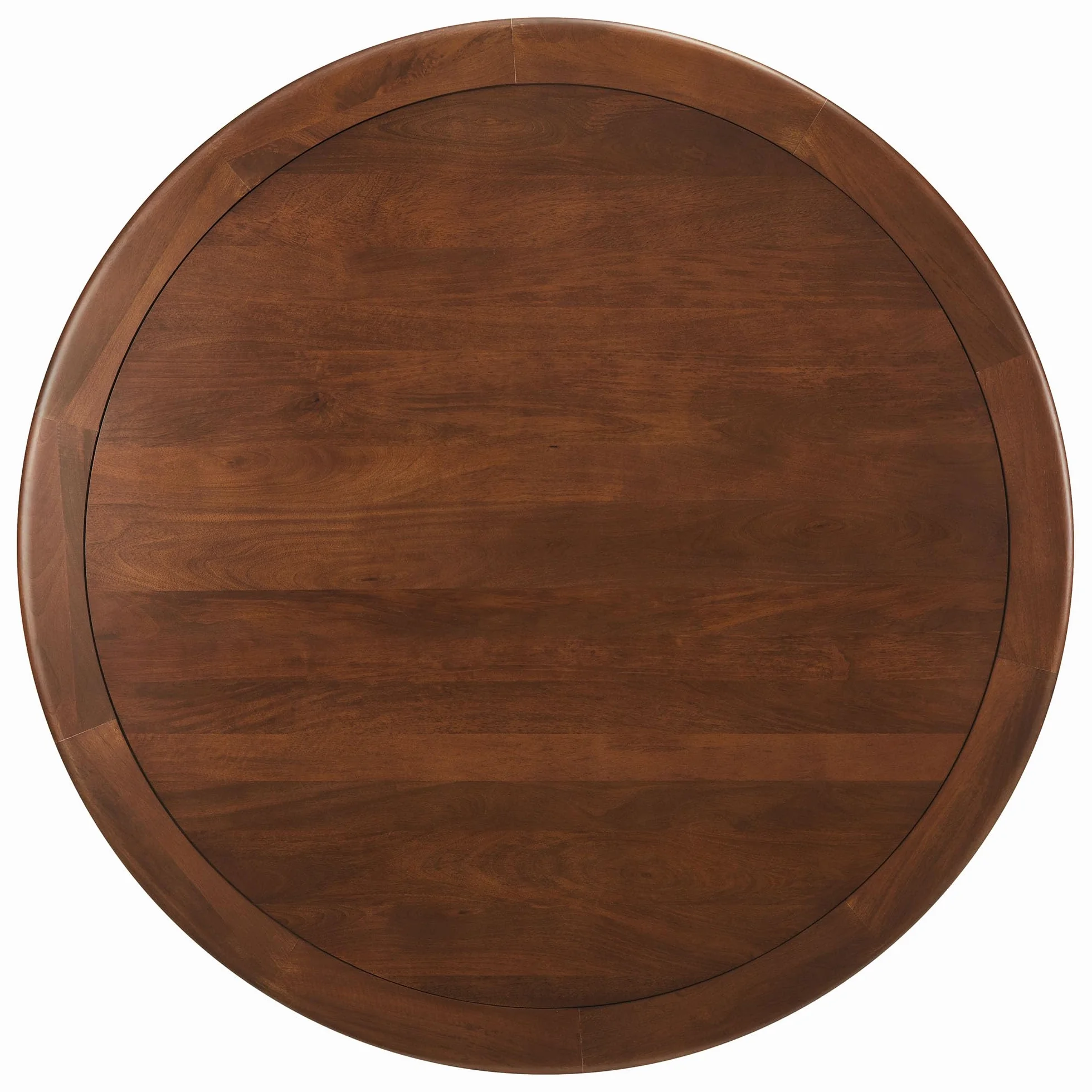 Modway Lippa 60 Inch Round Wood Dining Table with Metal Pedestal in Brass Walnut - Modern Industrial Dining Table for 6 People - Solid Wood Tulip Kitchen Table