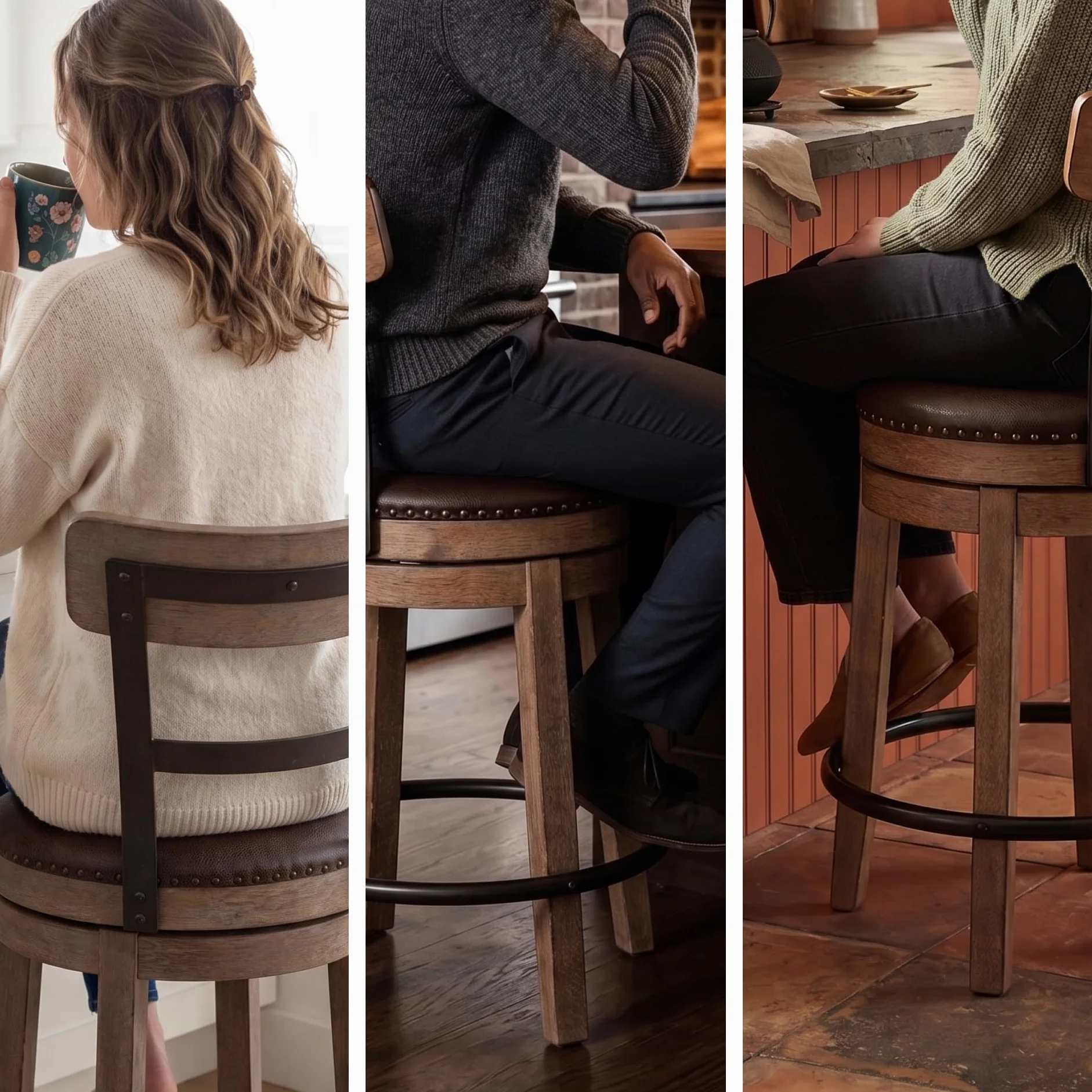 Signature Design by Ashley Pinnadel Counter Height Swivel Bar Stool, Brown