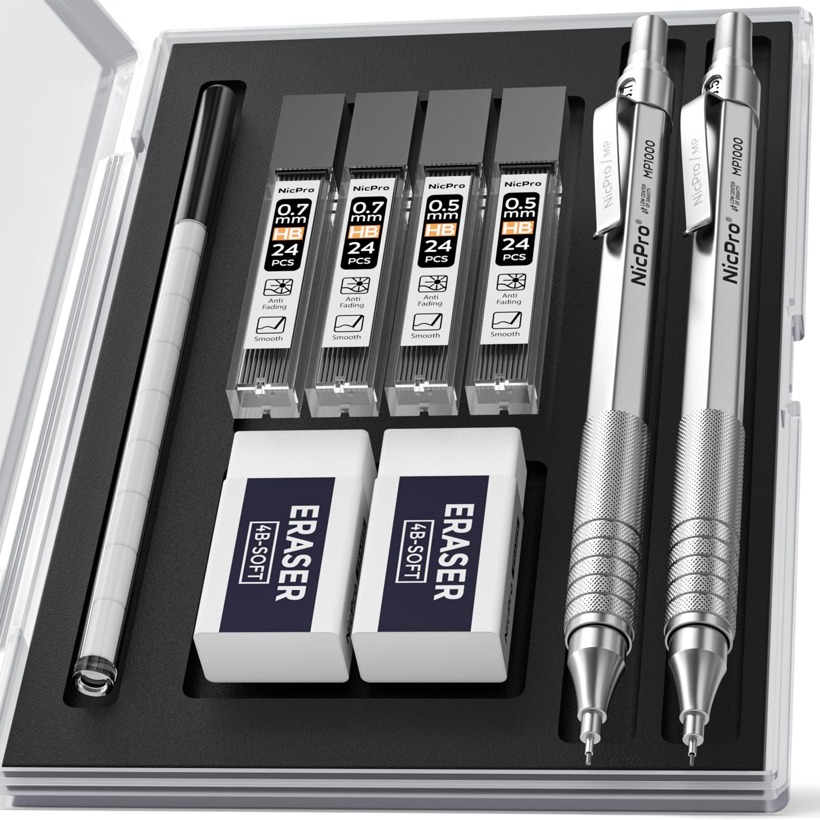 Refined Metal Mechanical Pencil Set