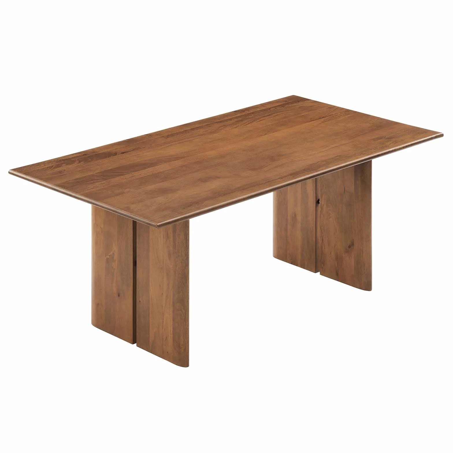 Modway Amistad 72" Solid Wood Modern Farmhouse Rectangular Dining Table in Walnut