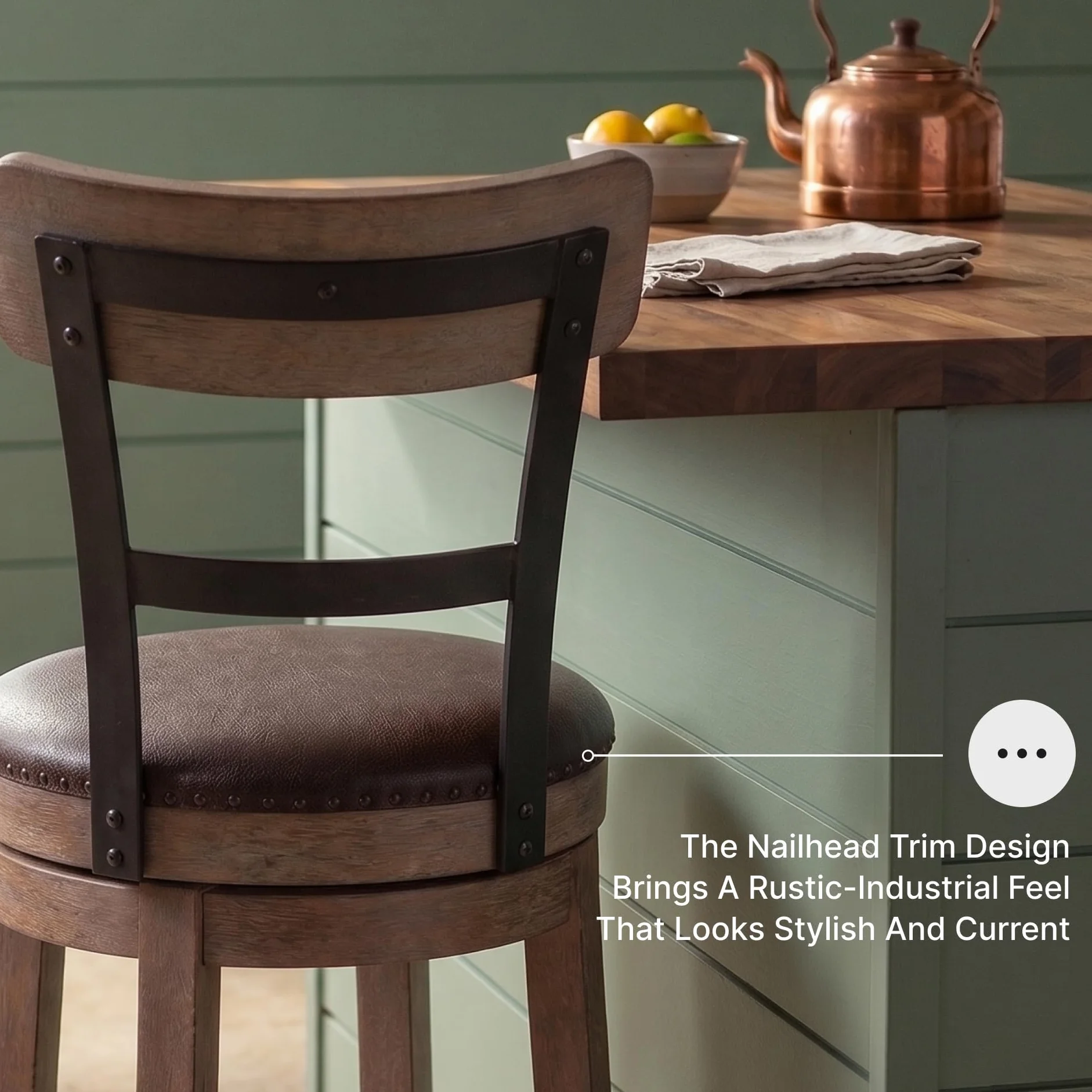 Signature Design by Ashley Pinnadel Counter Height Swivel Bar Stool, Brown