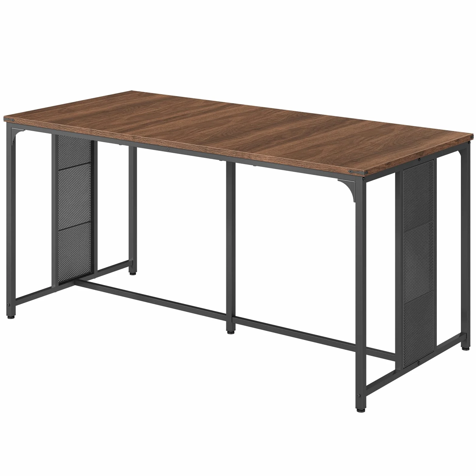 63" Dining Table for 6-8 People, Modern Large Kitchen Table | Heat-Resistant Tabletop, Unique Rectangular Dinner Table, Wooden, Quick Assembly, for Dining Room, Kitchen, Natural Walnut