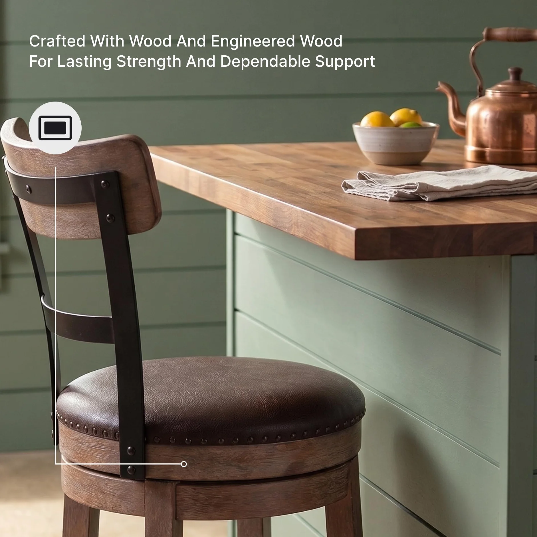 Signature Design by Ashley Pinnadel Counter Height Swivel Bar Stool, Brown