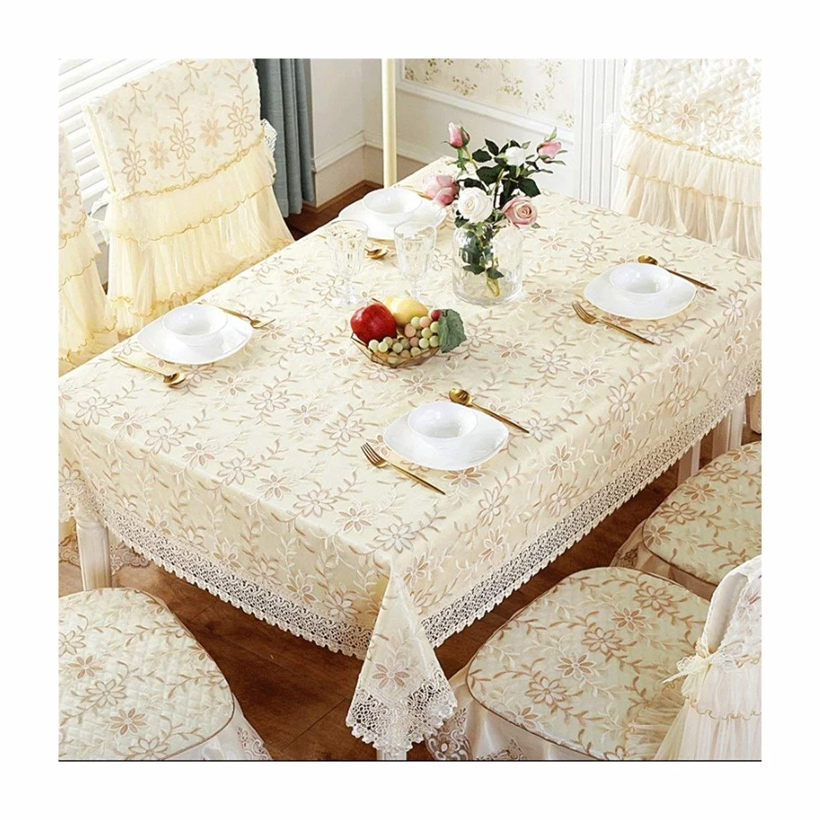 Tovaglia Tessuto di pizzo Tavolo da tè Tavolo da pranzo Tovaglia rotonda Tovaglia da cucina (Color : B Size : 110 * 150cm)