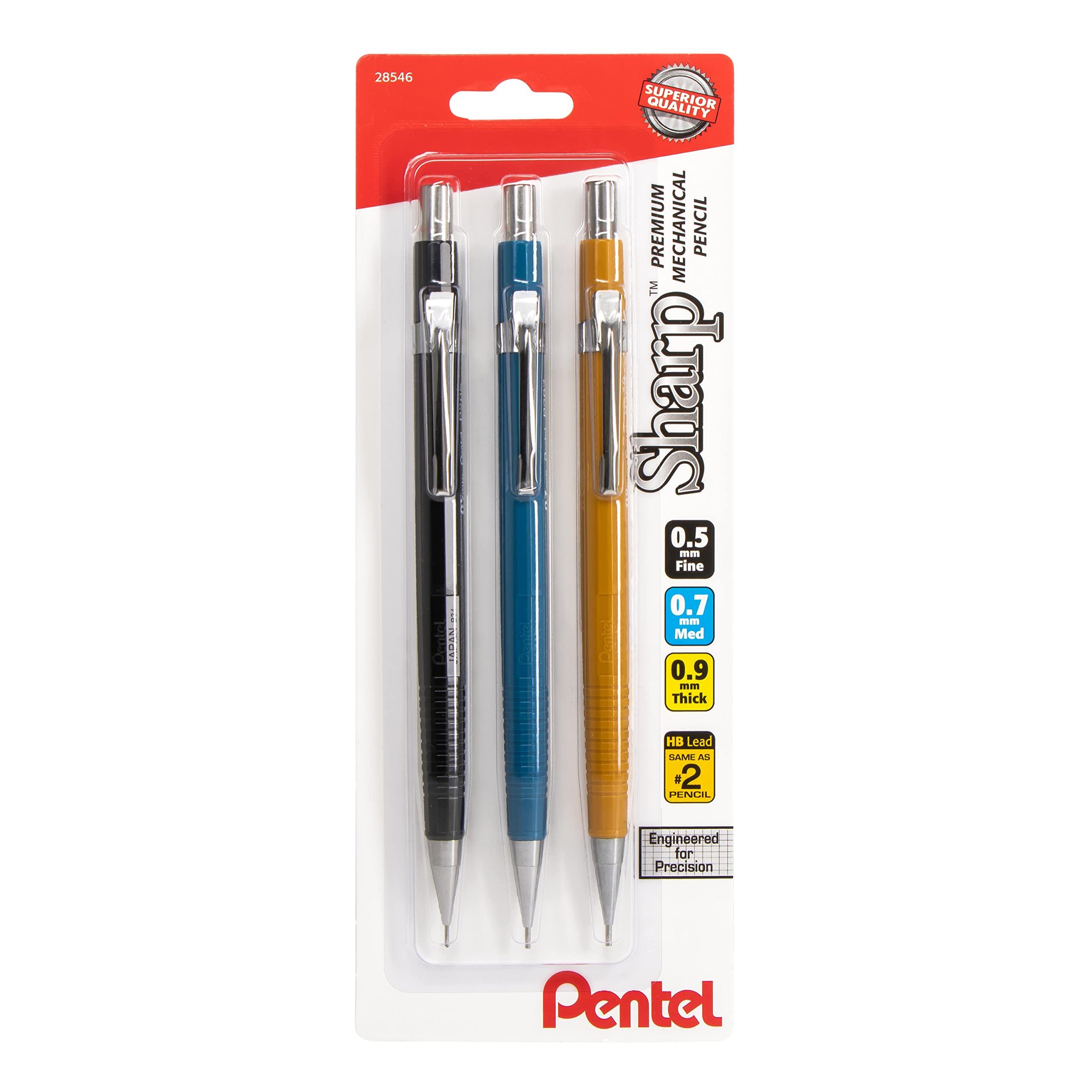Precision Mechanical Pencil Set, Assorted Lead Diameters