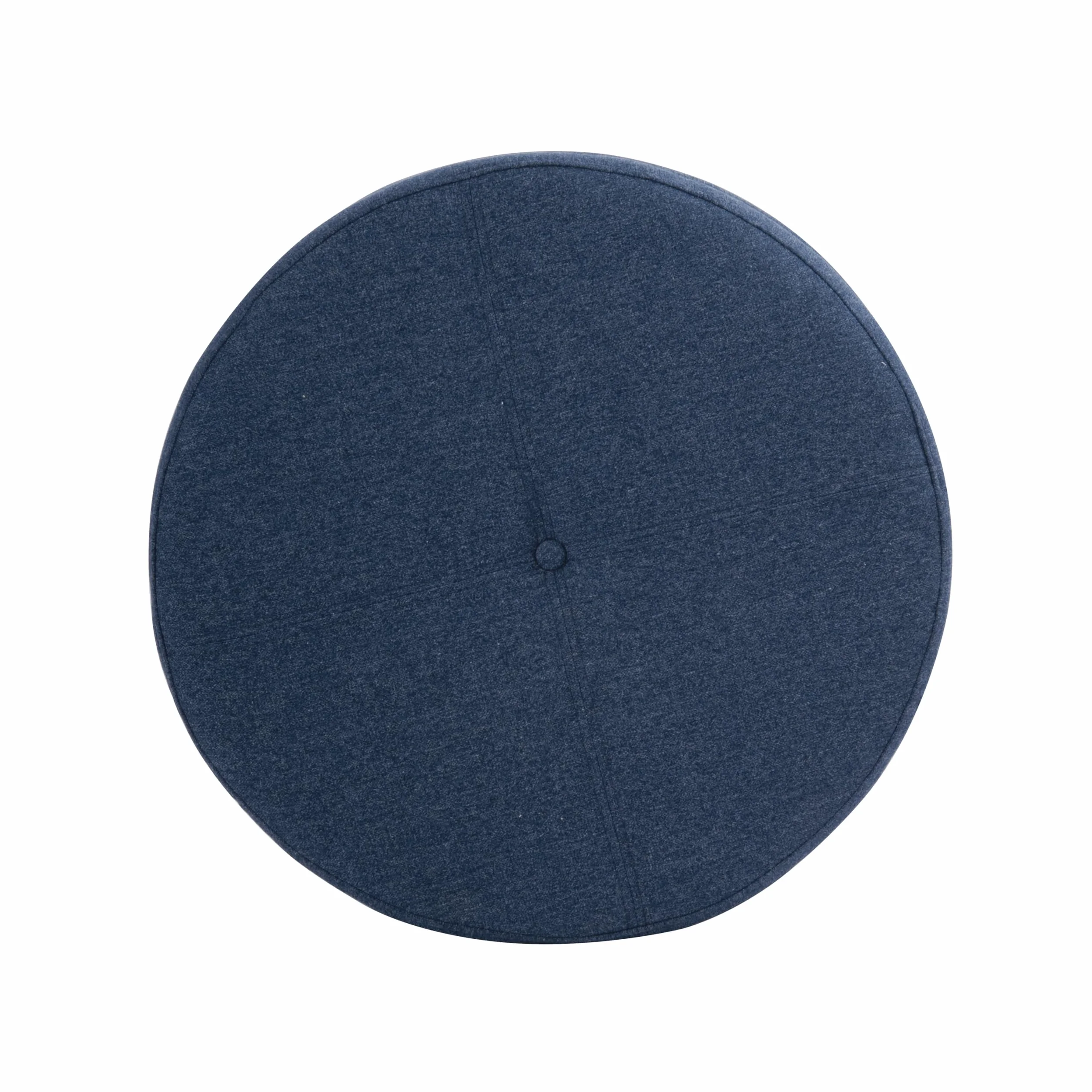 HomePop 24" Large Round Storage Ottoman - Blue Woven Fabric