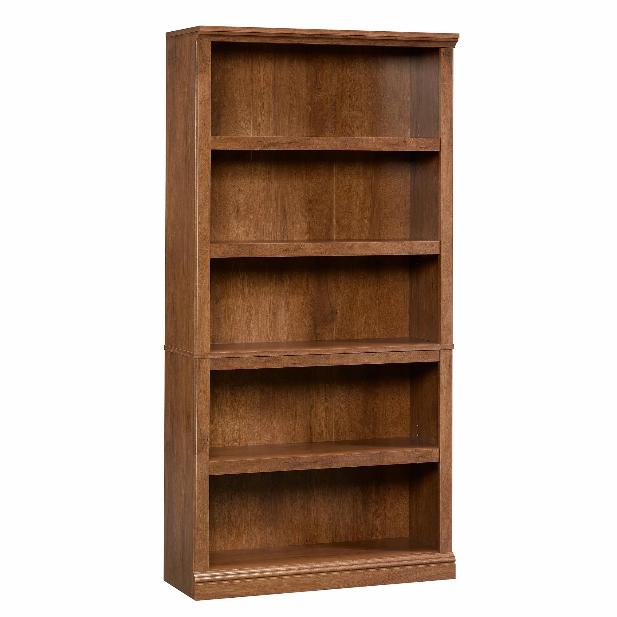Sauder 5-Shelf Split Bookcase/ Book shelf, Oiled Oak finish