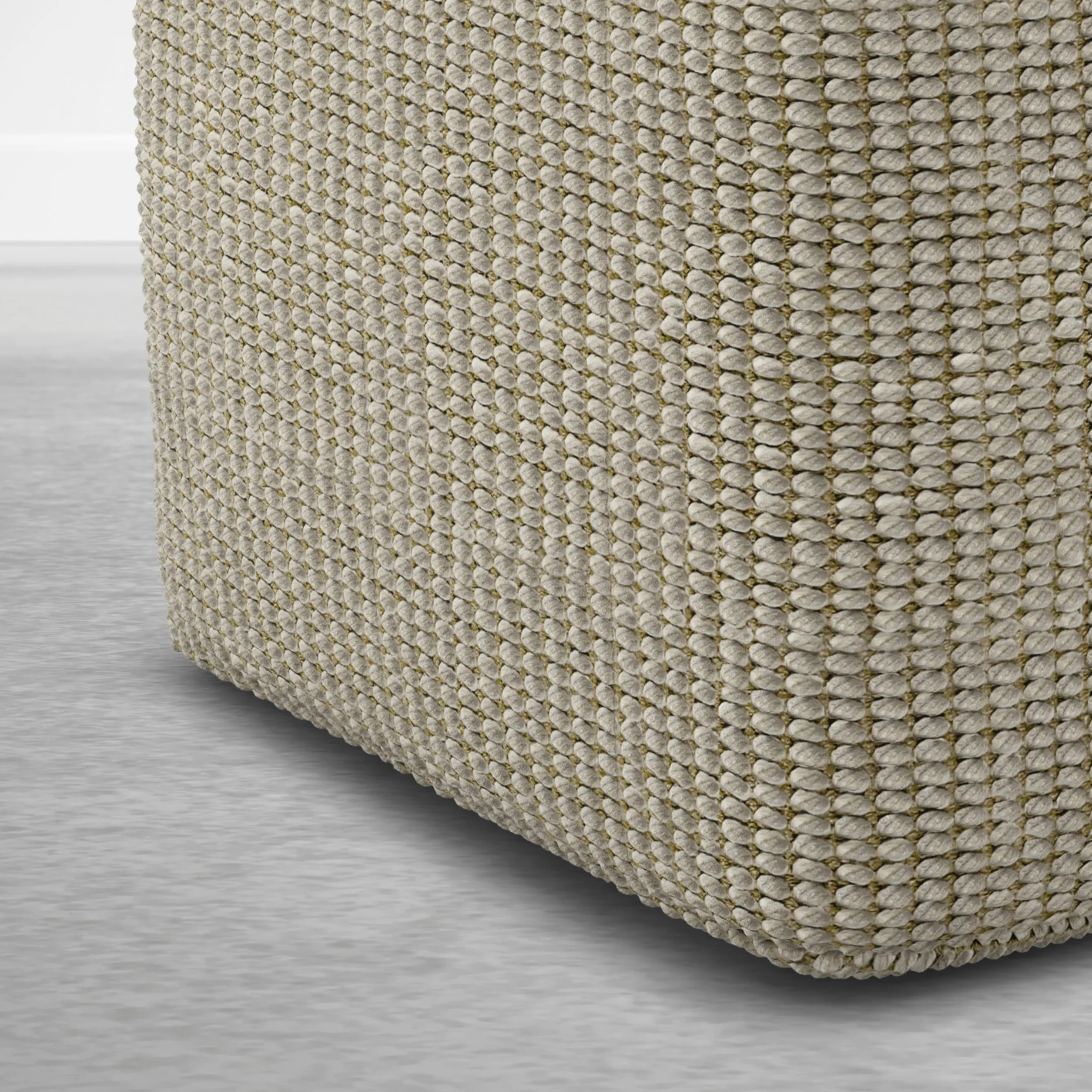 SIMPLIHOME Zelma Square Pouf – 18 inch Wide Upholstered PET Polyester Ottoman in Dune Beige, Boho Indoor/Outdoor Footstool or Extra Seating for Living Room or Patio, Assembled