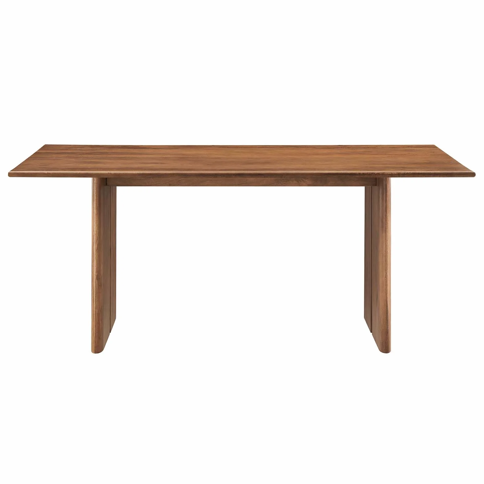 Modway Amistad 72" Solid Wood Modern Farmhouse Rectangular Dining Table in Walnut