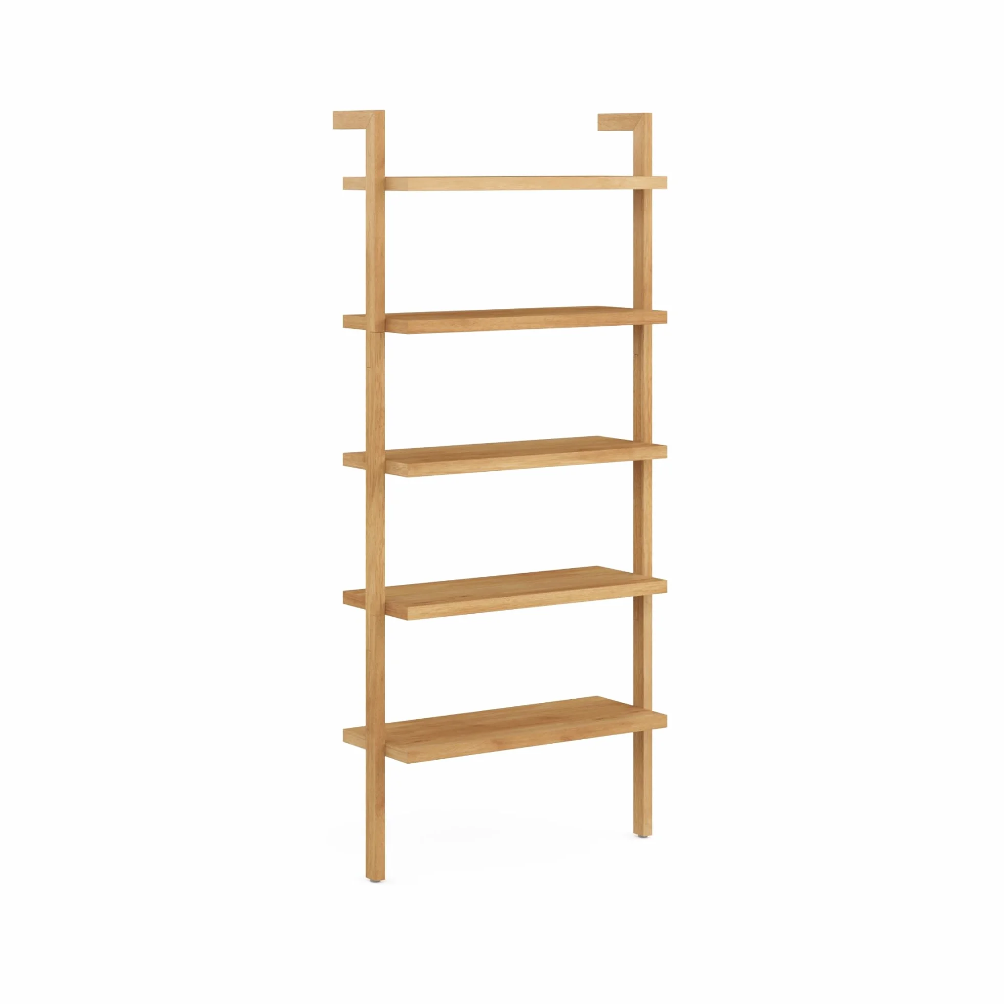 Nathan James Beacon Bohemian 5 Tier Bookshelf, Wall Mounted Bookcase, Solid Wood Bookshelf in Warm Pine