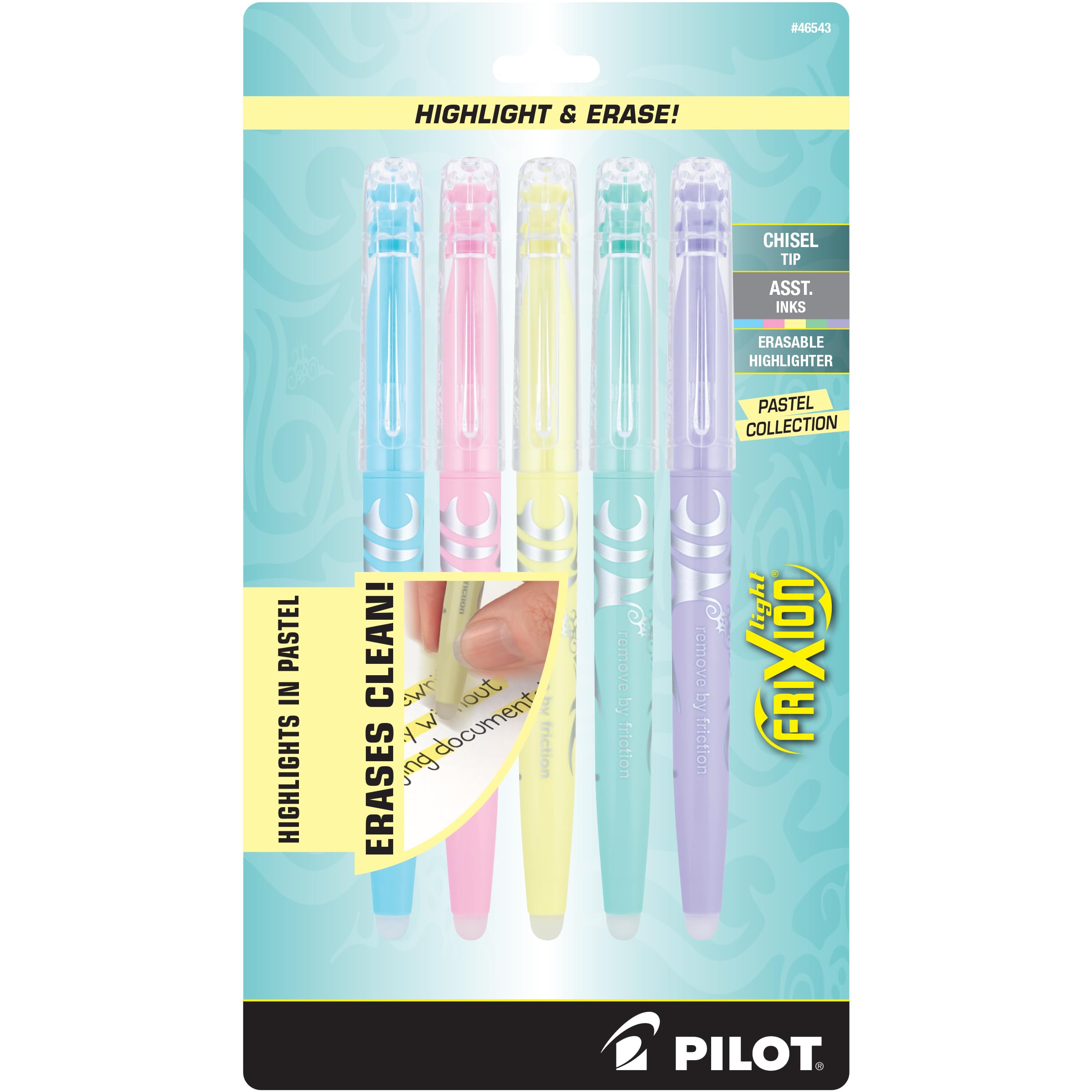 Pastel Erasable Highlighters, Chisel Tip
