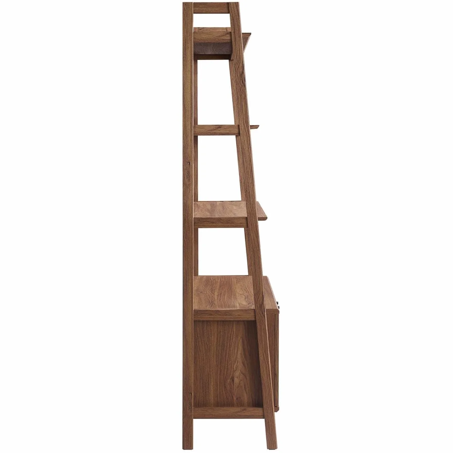 Modway 33" Bookshelf Display Case in Walnut