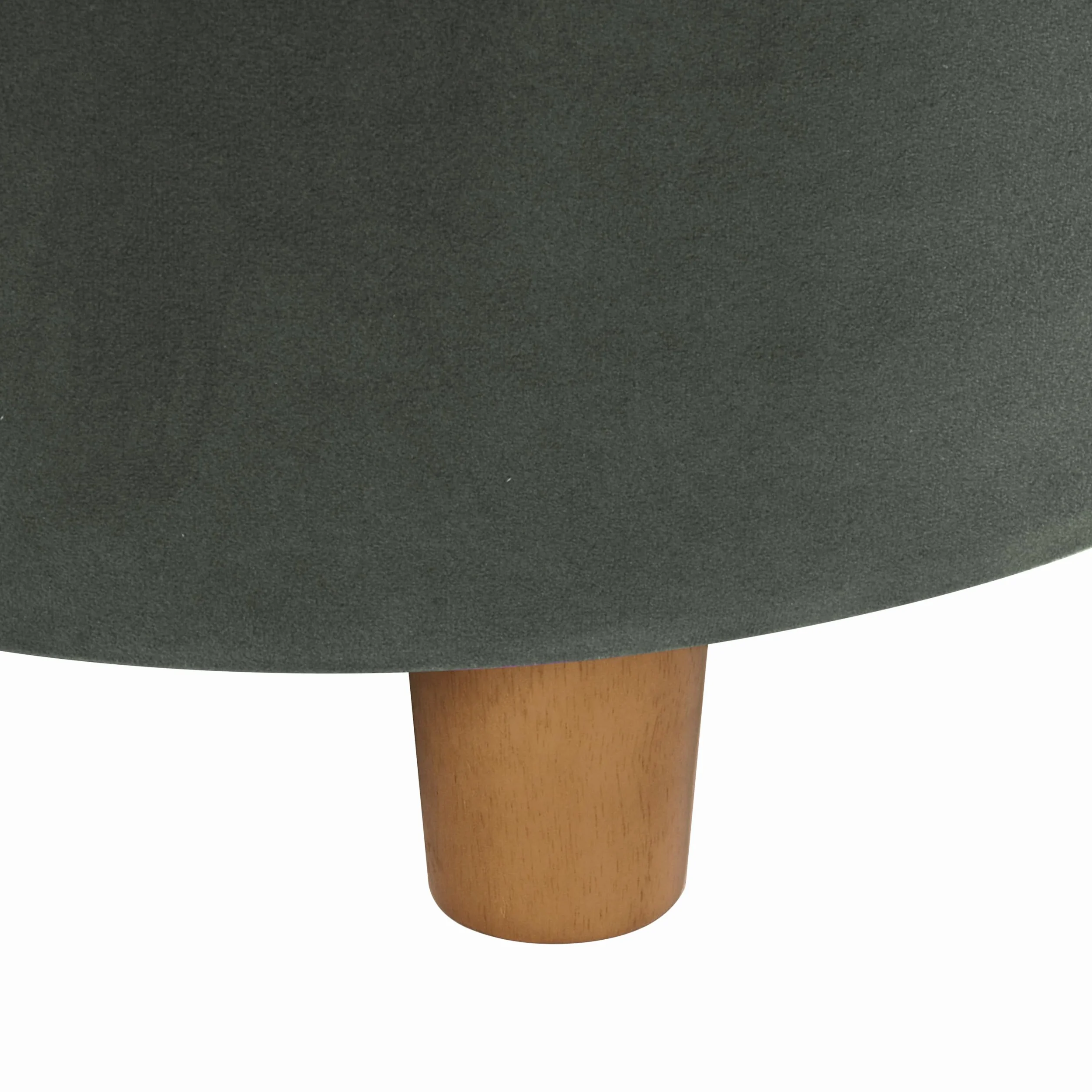 HomePop 19" Round Storage Ottoman - Loden Green Velvet
