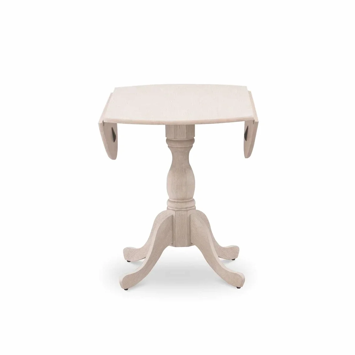 East West Furniture DMT-ABC-TP Dublin Kitchen Dining Table - a Round Wooden Table Top with Dropleaf & Pedestal Base, 42x42 Inch, Wirebrushed Buttercream | Kitchen