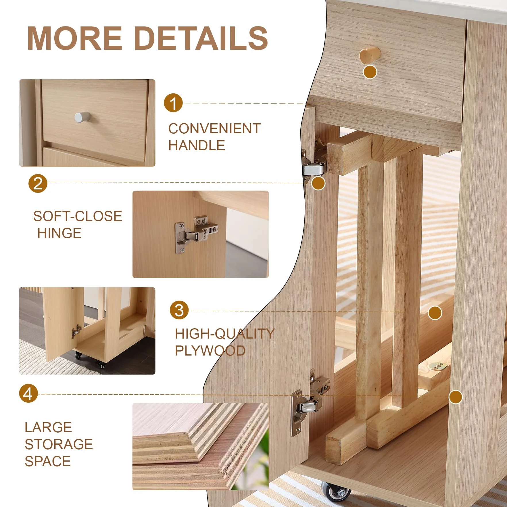 Drop Leaf Table Extendable, Foldable Kitchen Table Space Saving, Folding Dining Table with 2 Drawers and 4 Wheels, Dining Table for Living Room, Farmhouse， RV(Marble Wood)