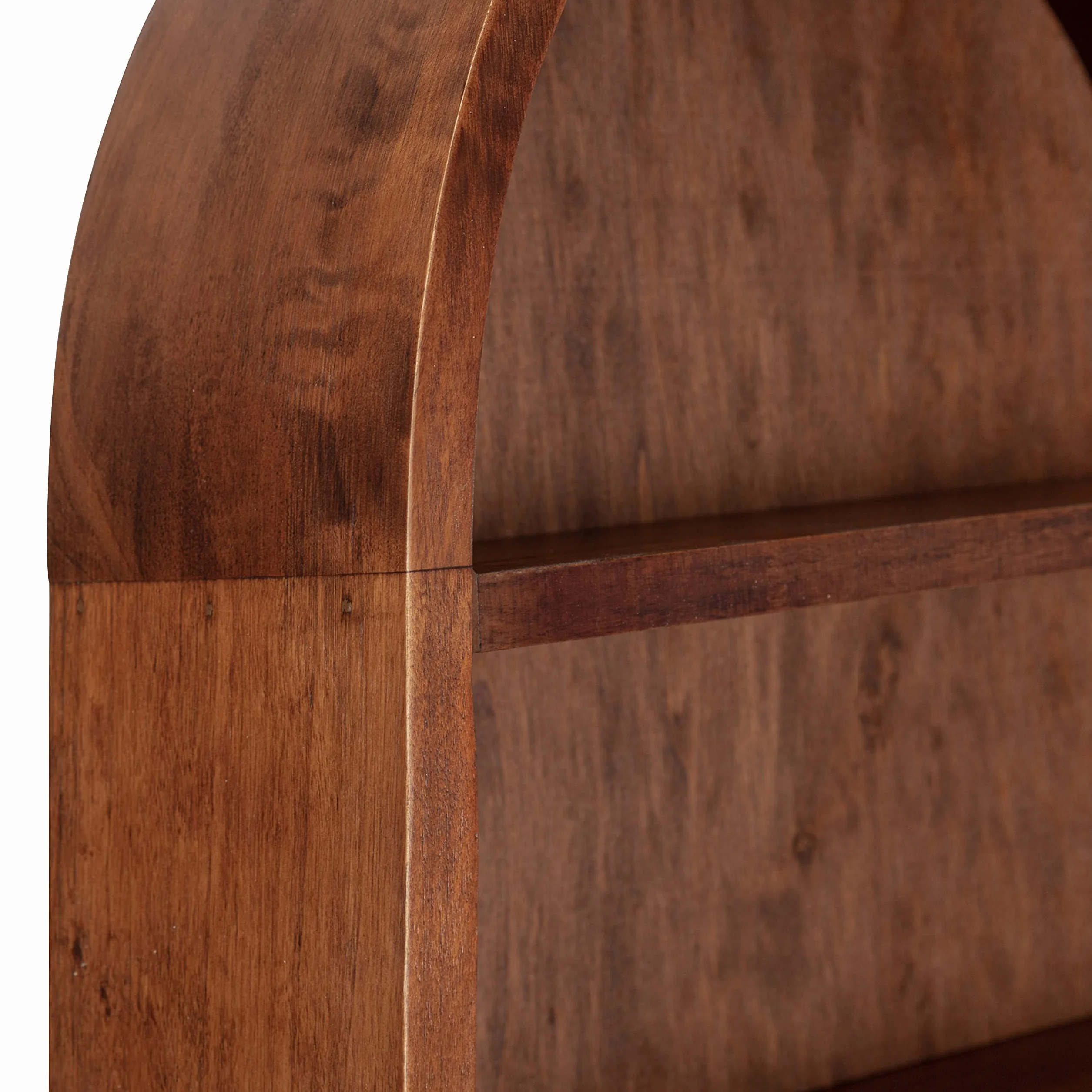 Kate and Laurel Hutton Midcentury Capsule Wall Shelf; 16 x 28; Walnut Brown; Geometric Decorative Shelves for Wall