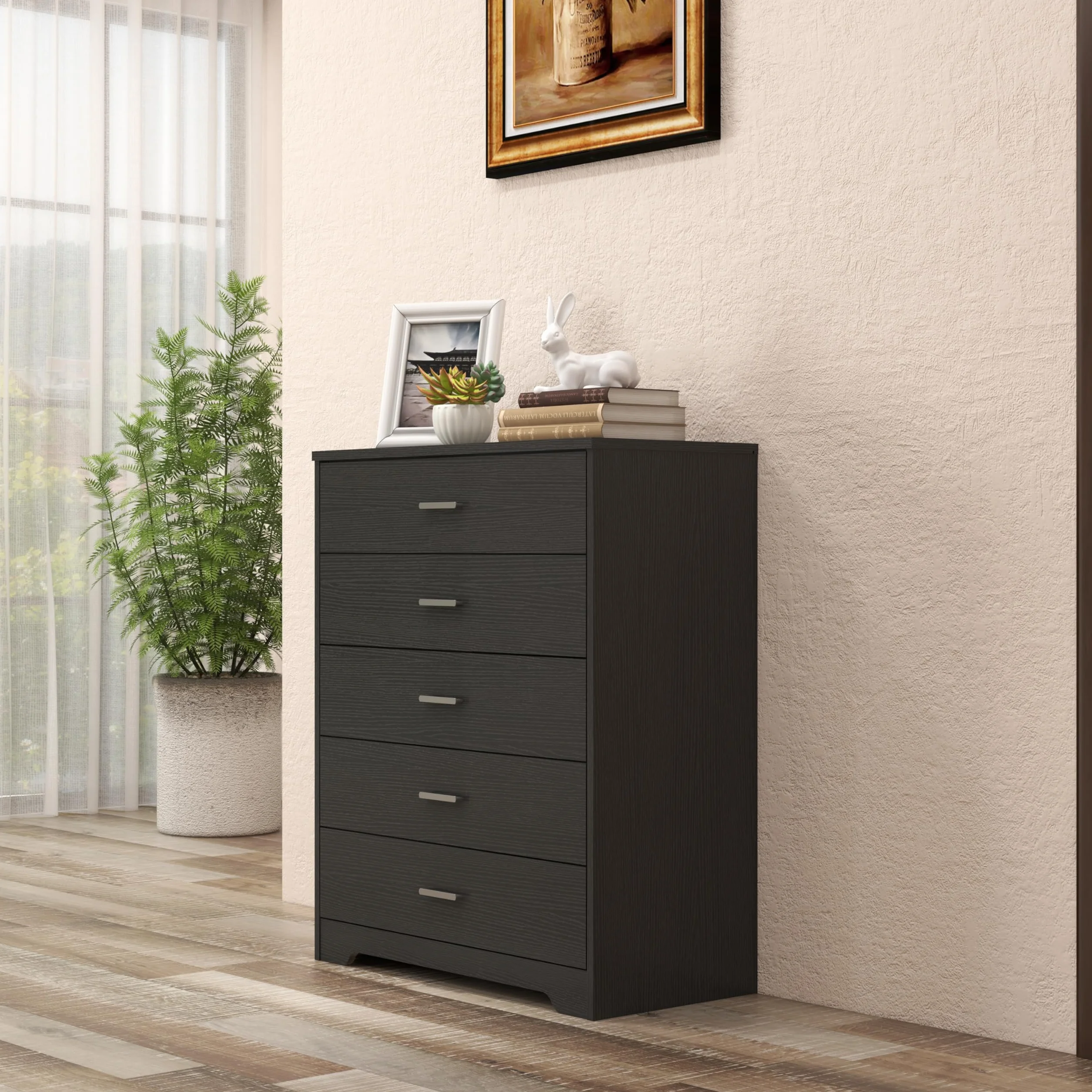Panana 5/6 Drawer Dresser, Wooden Chest of Drawers, Storage Organizer Unit for Living Room, Home, Office