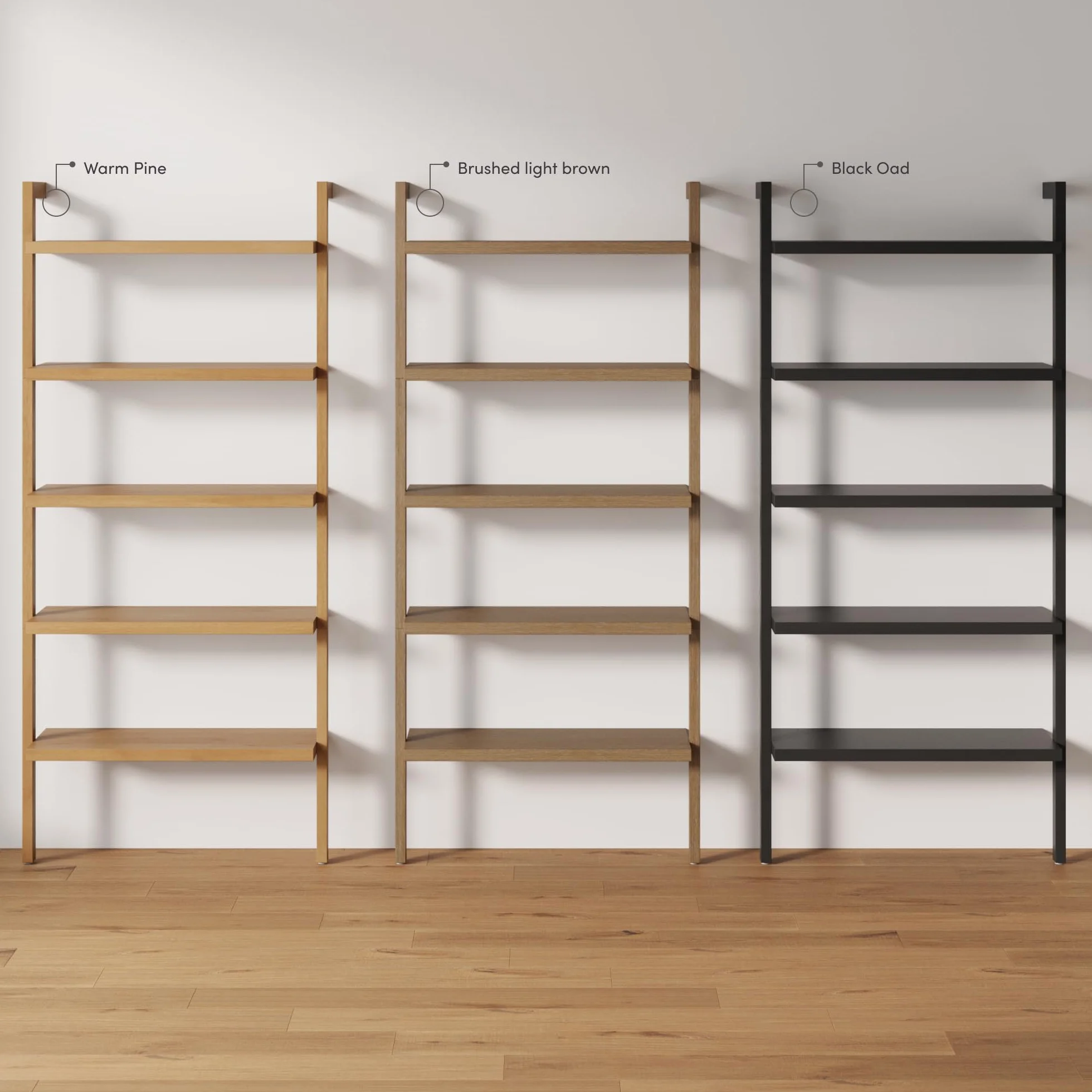 Nathan James Beacon Bohemian 5 Tier Bookshelf, Wall Mounted Bookcase, Solid Wood Bookshelf in Warm Pine