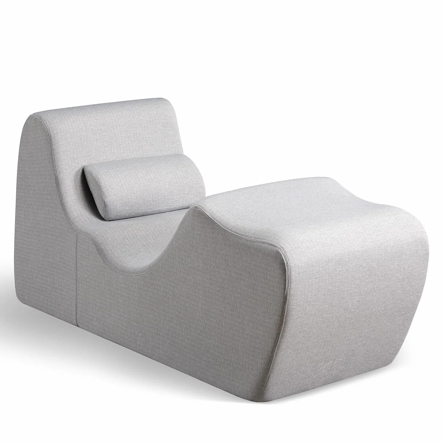 Zinus Lotus Zero Gravity Chaise Lounger, Foam Recliner for Living Room, Ergonomic Positioning for Better Relaxation, Pillow Included, No Assembly, Light Grey