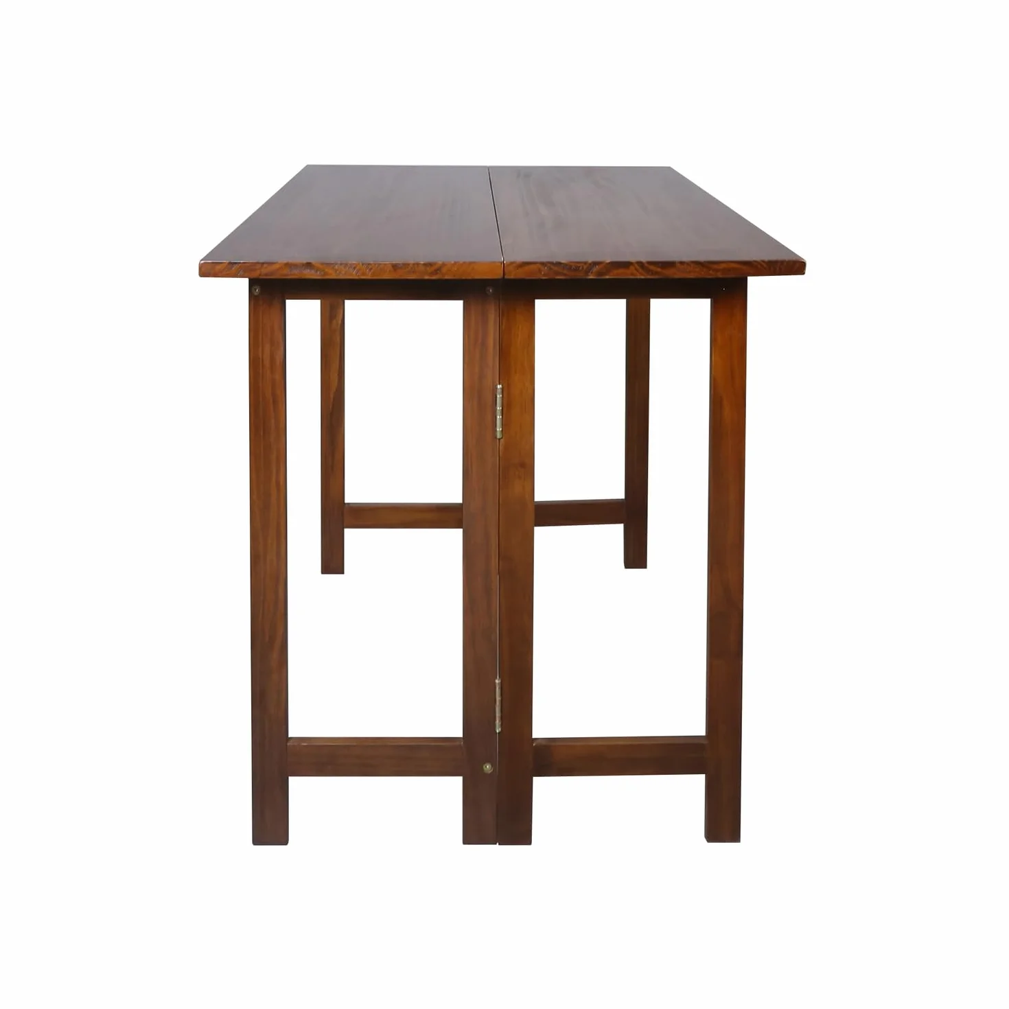 Solid Wood Flip-Top Folding Console to Dining Convertible Table