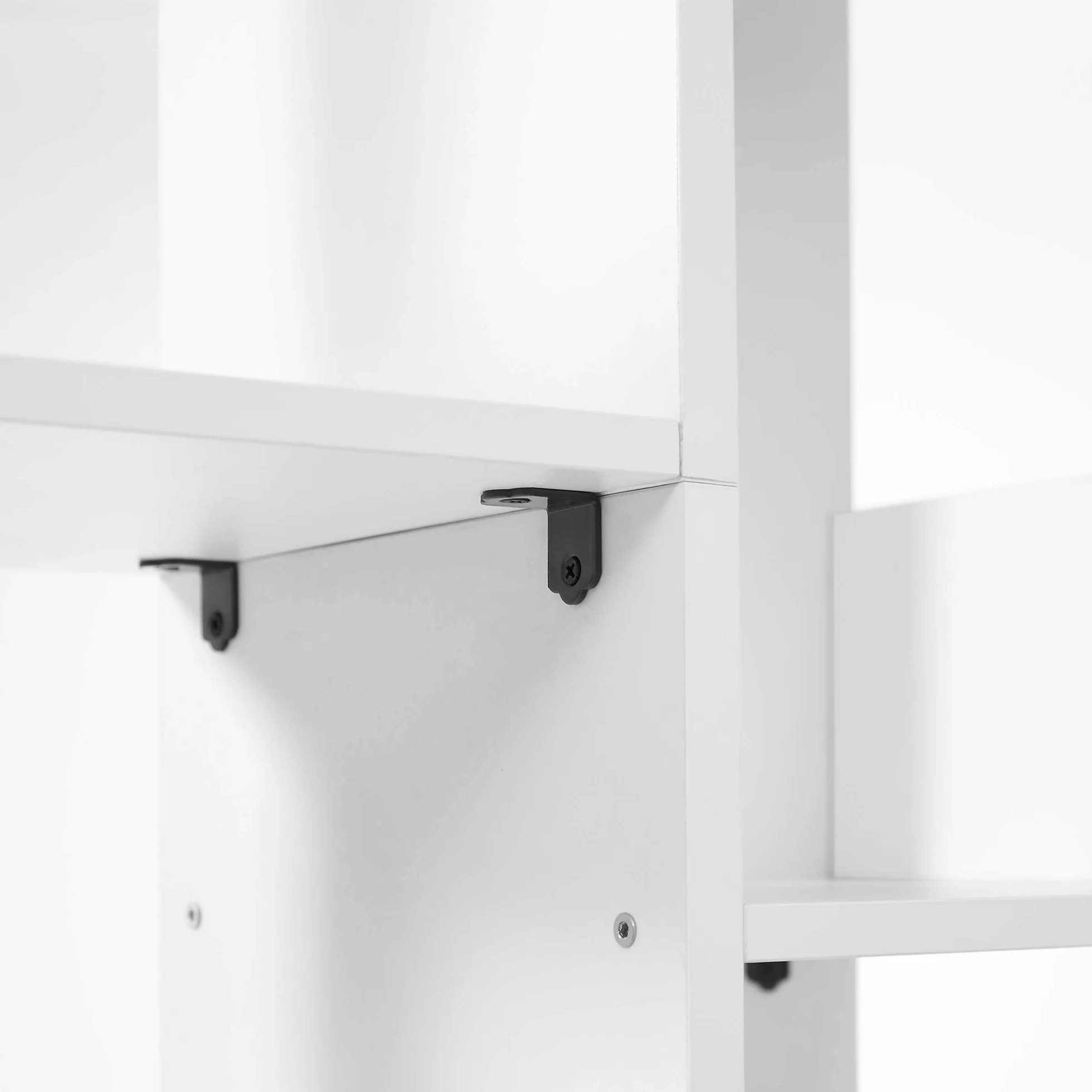 VASAGLE Bookshelf, Tree-Shaped Bookcase with 13 Storage Shelves, Rounded Corners, 9.8”D x 33.9”W x 55.1”H, White ULBC067W01