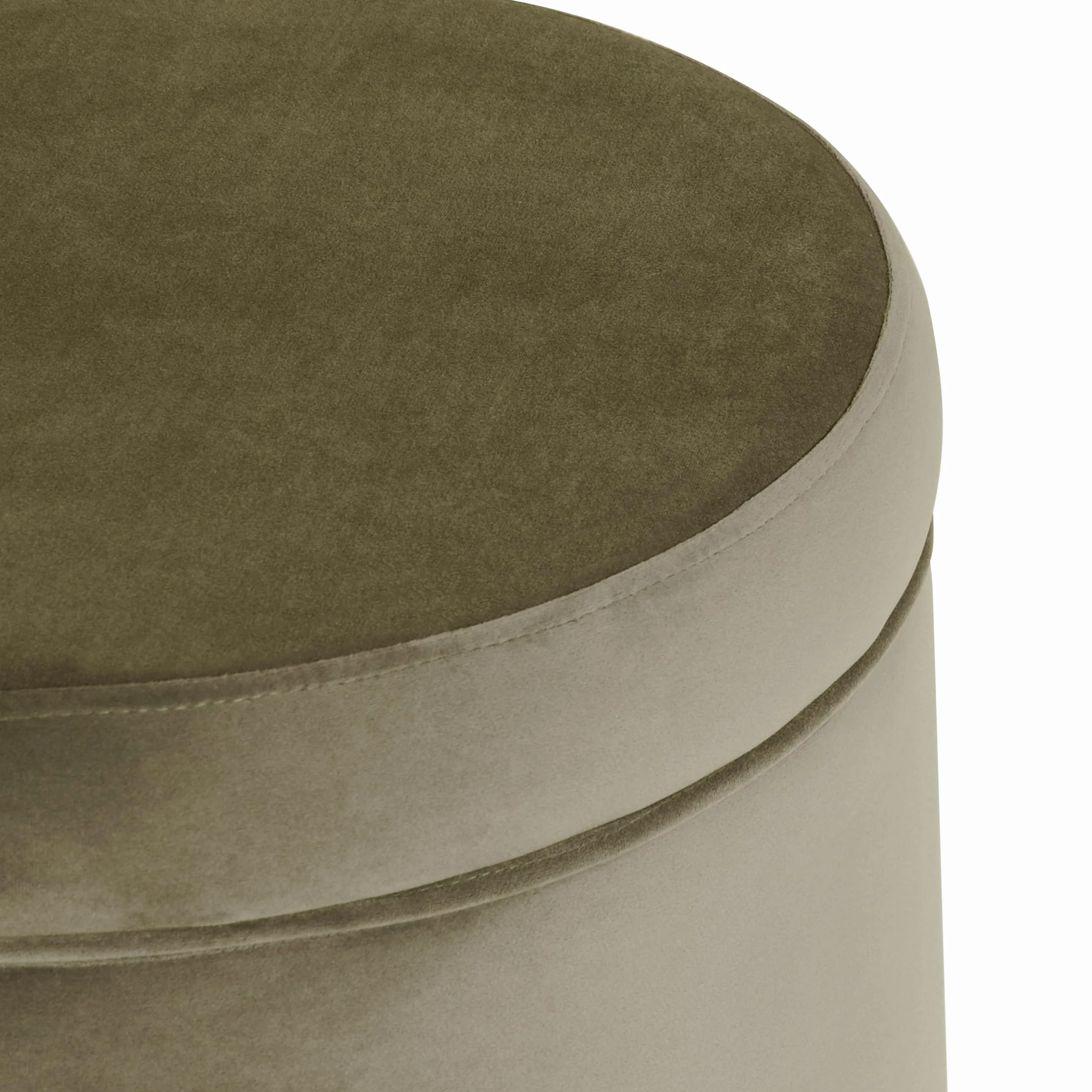 HomePop Home Decor | Upholstered Round Storage Ottoman | Ottoman with Storage for Living Room & Bedroom, Light Sage Green Velvet Large