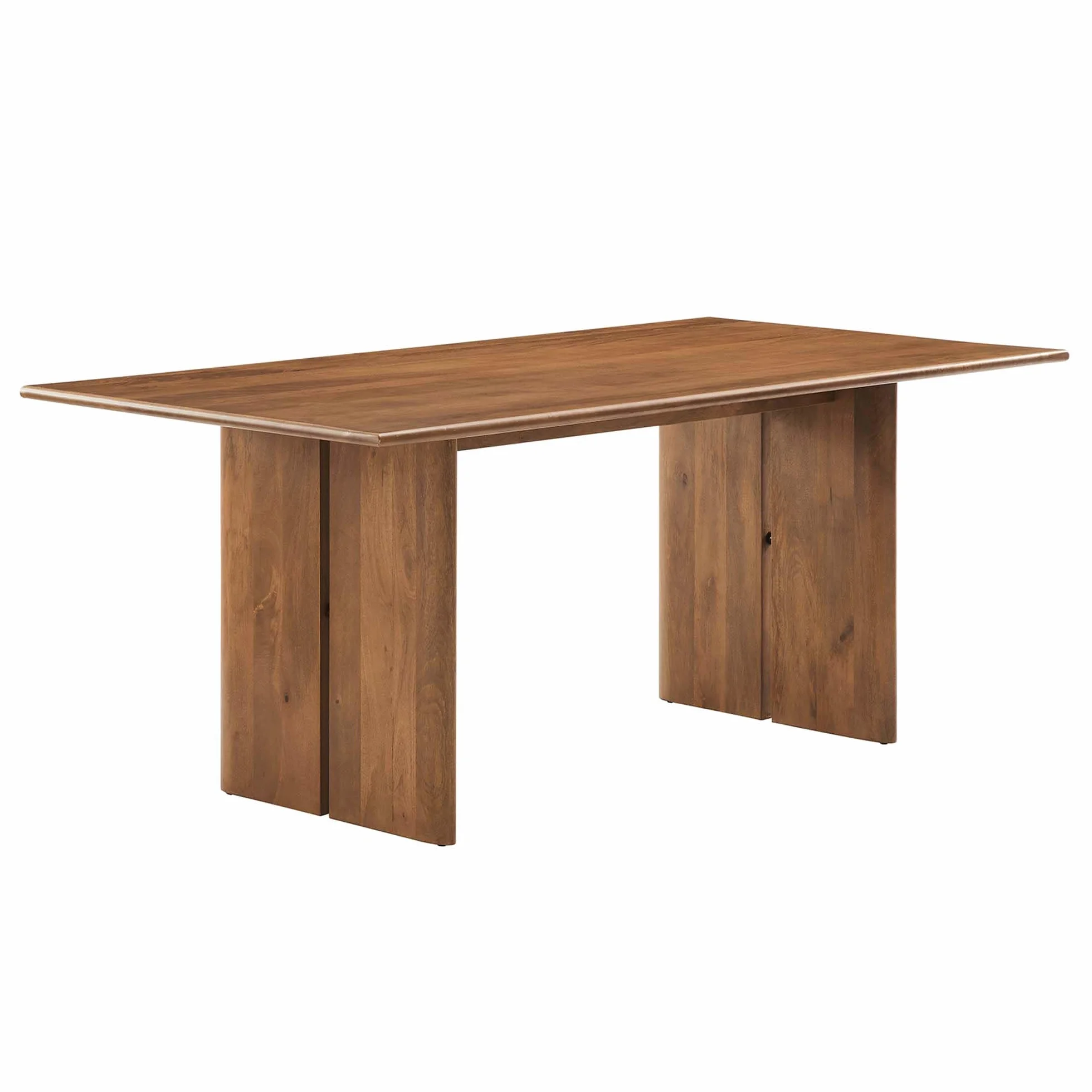Modway Amistad 72" Solid Wood Modern Farmhouse Rectangular Dining Table in Walnut