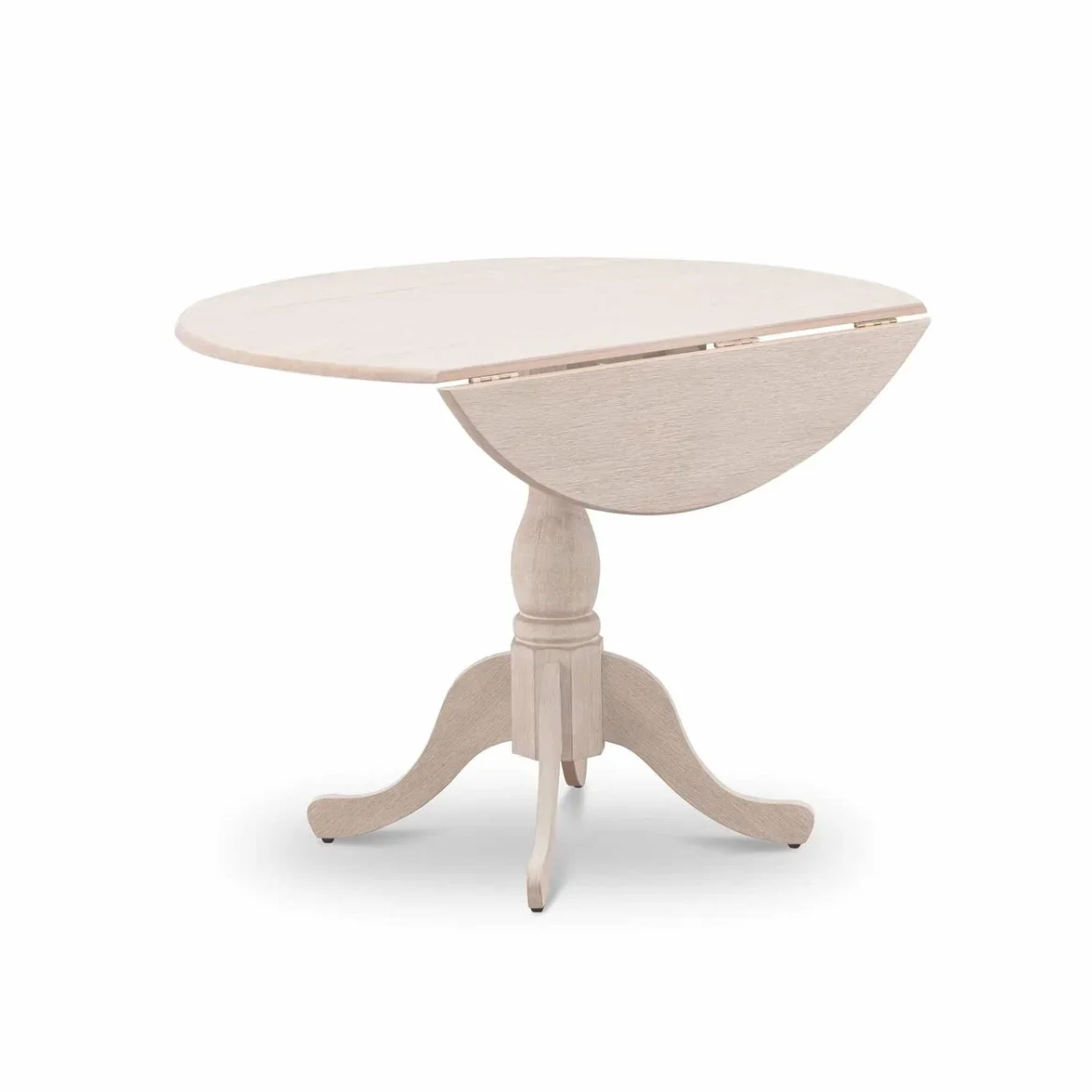 East West Furniture DMT-ABC-TP Dublin Kitchen Dining Table - a Round Wooden Table Top with Dropleaf & Pedestal Base, 42x42 Inch, Wirebrushed Buttercream | Kitchen