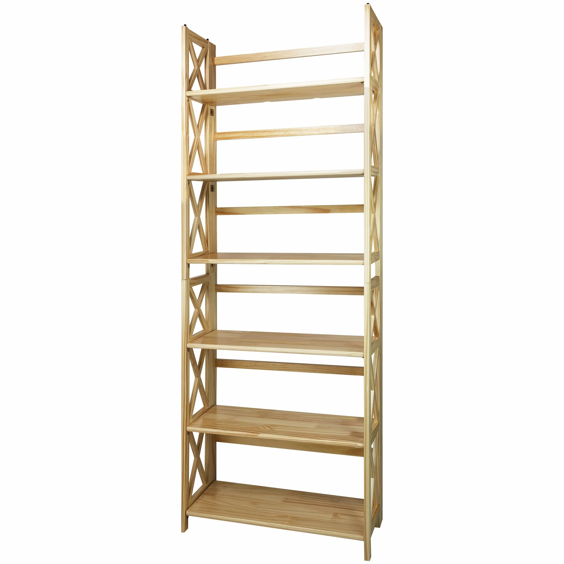 Casual Home Montego 3-Shelf Folding Bookcase, Natural , 27.5" Wide