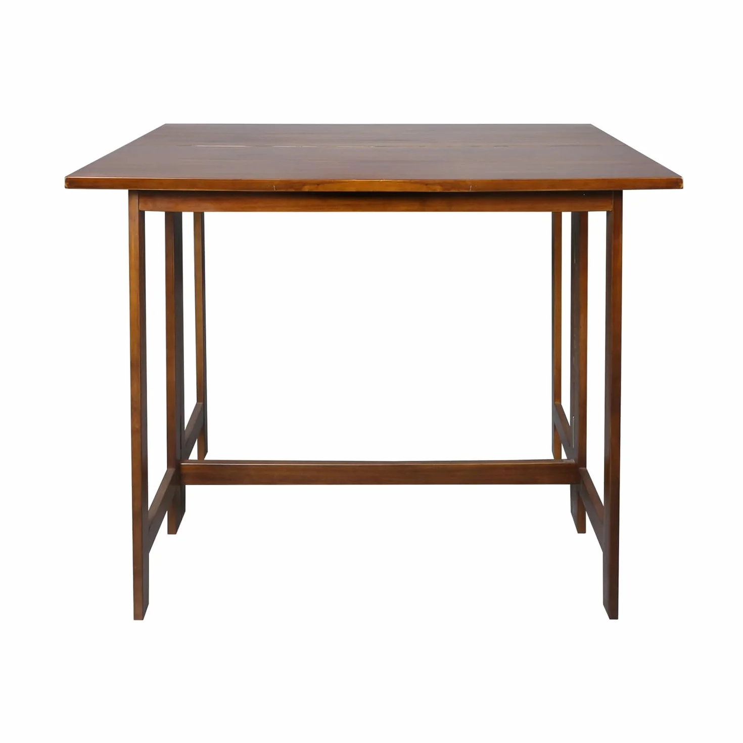 Solid Wood Flip-Top Folding Console to Dining Convertible Table