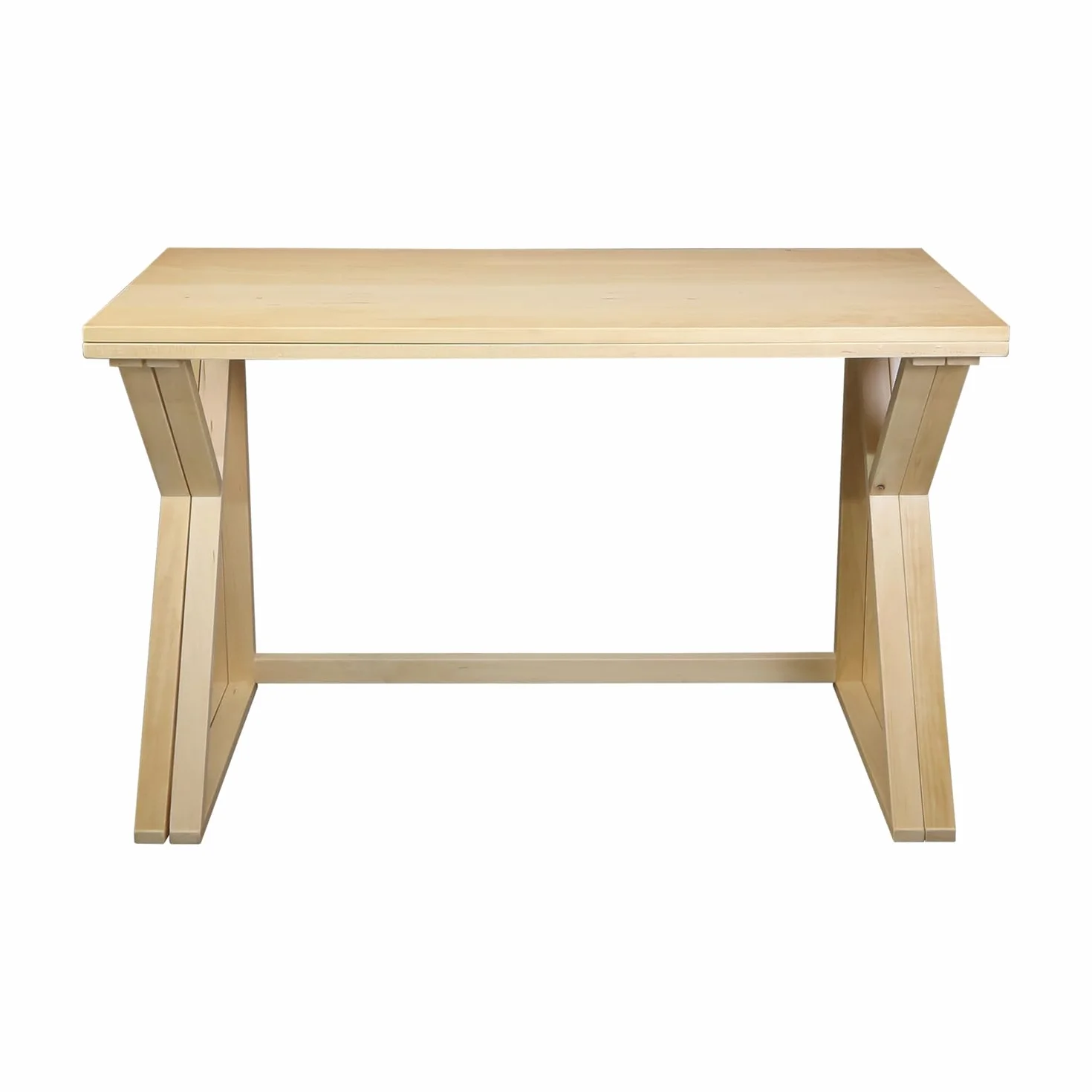 Aztecs Folding Console to Dining Convertible Table with Solid American Basswood
