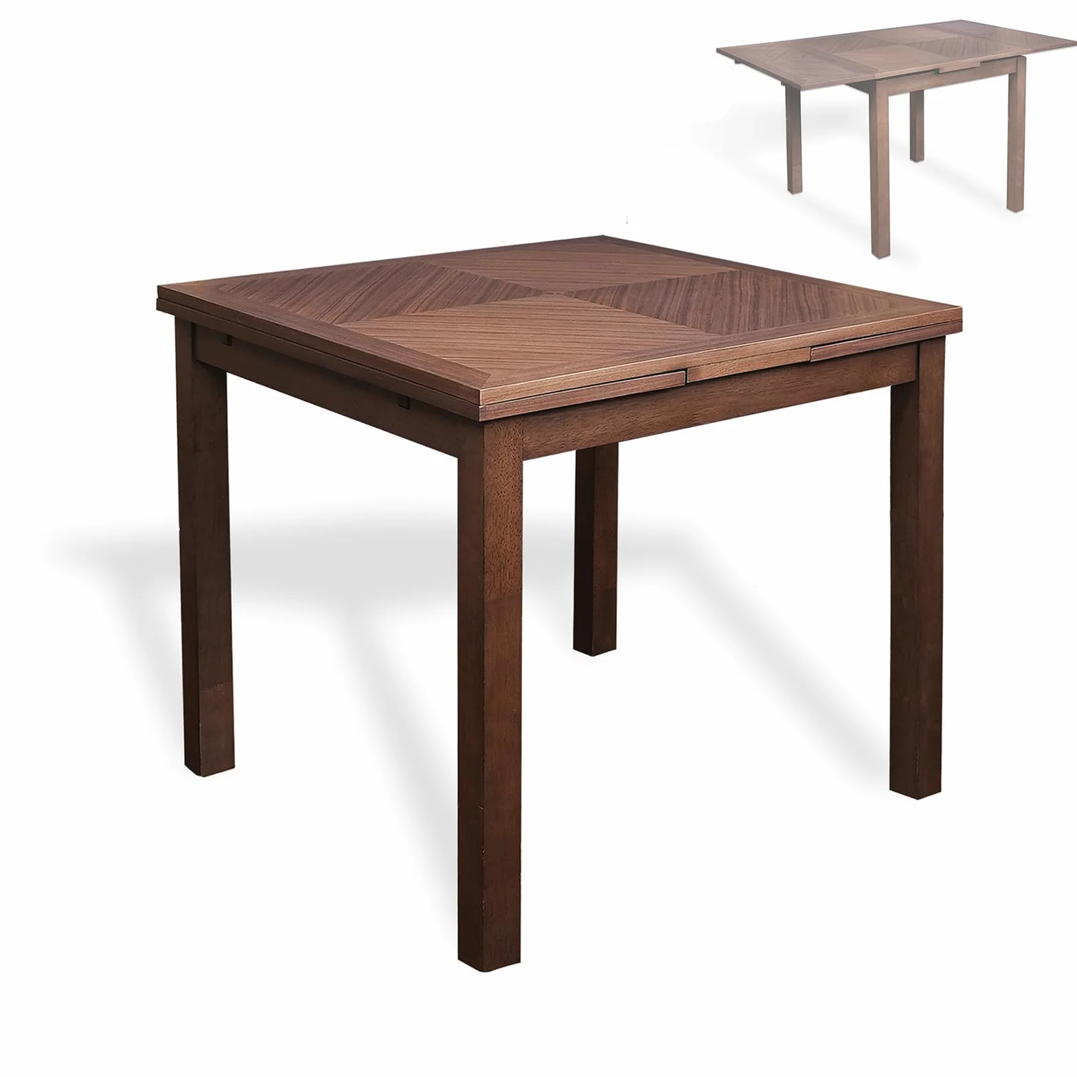Small Dining Table for 4, Extendable Dining Table, Space-Saving Design, Ideal for Compact Dining Space and Expands for Larger Dining Areas