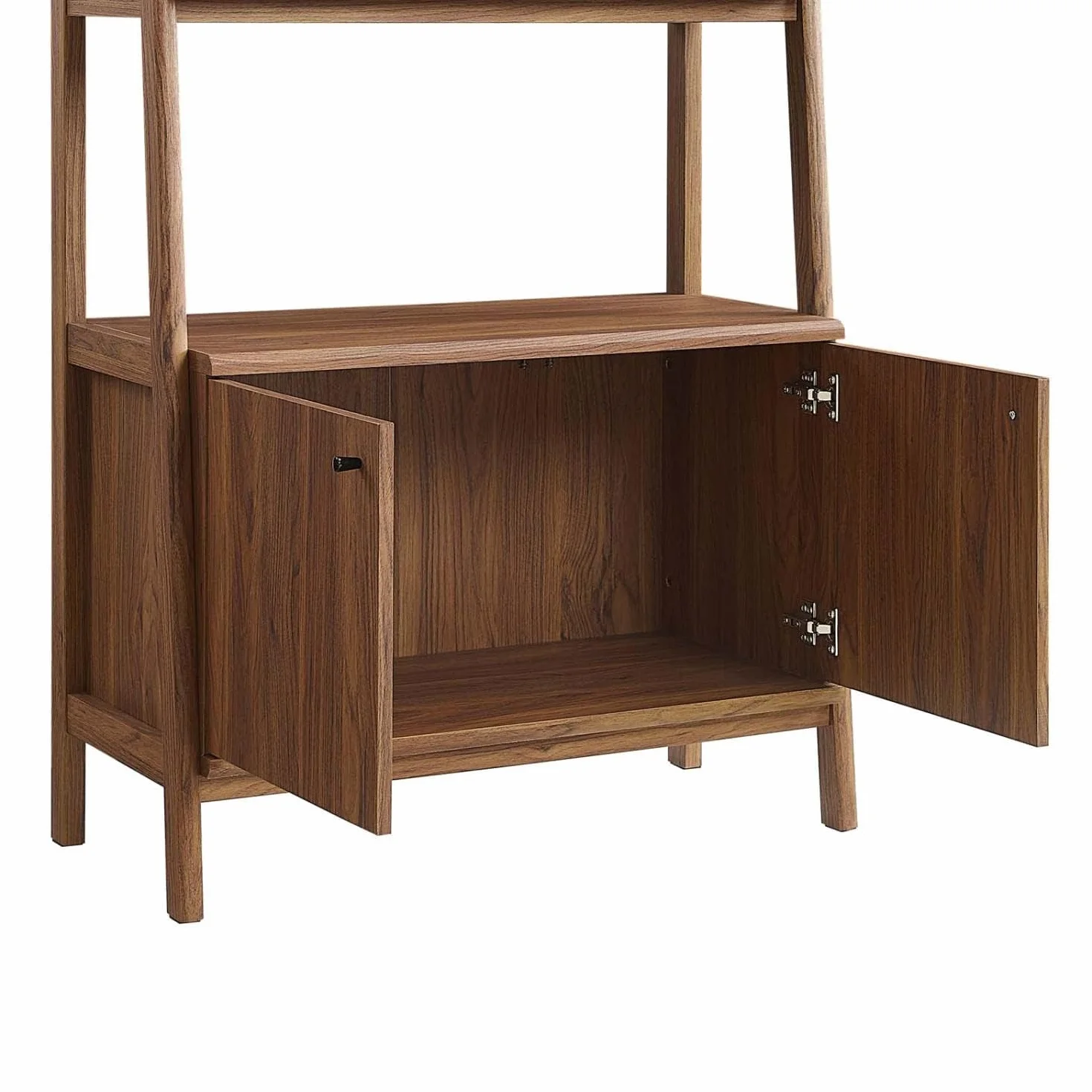 Modway 33" Bookshelf Display Case in Walnut