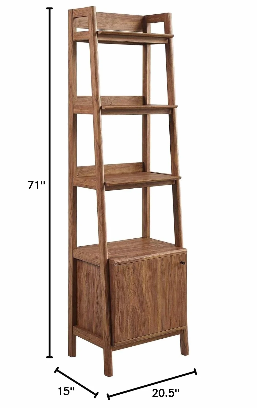 Modway 21" Bookshelf Display Case in Walnut