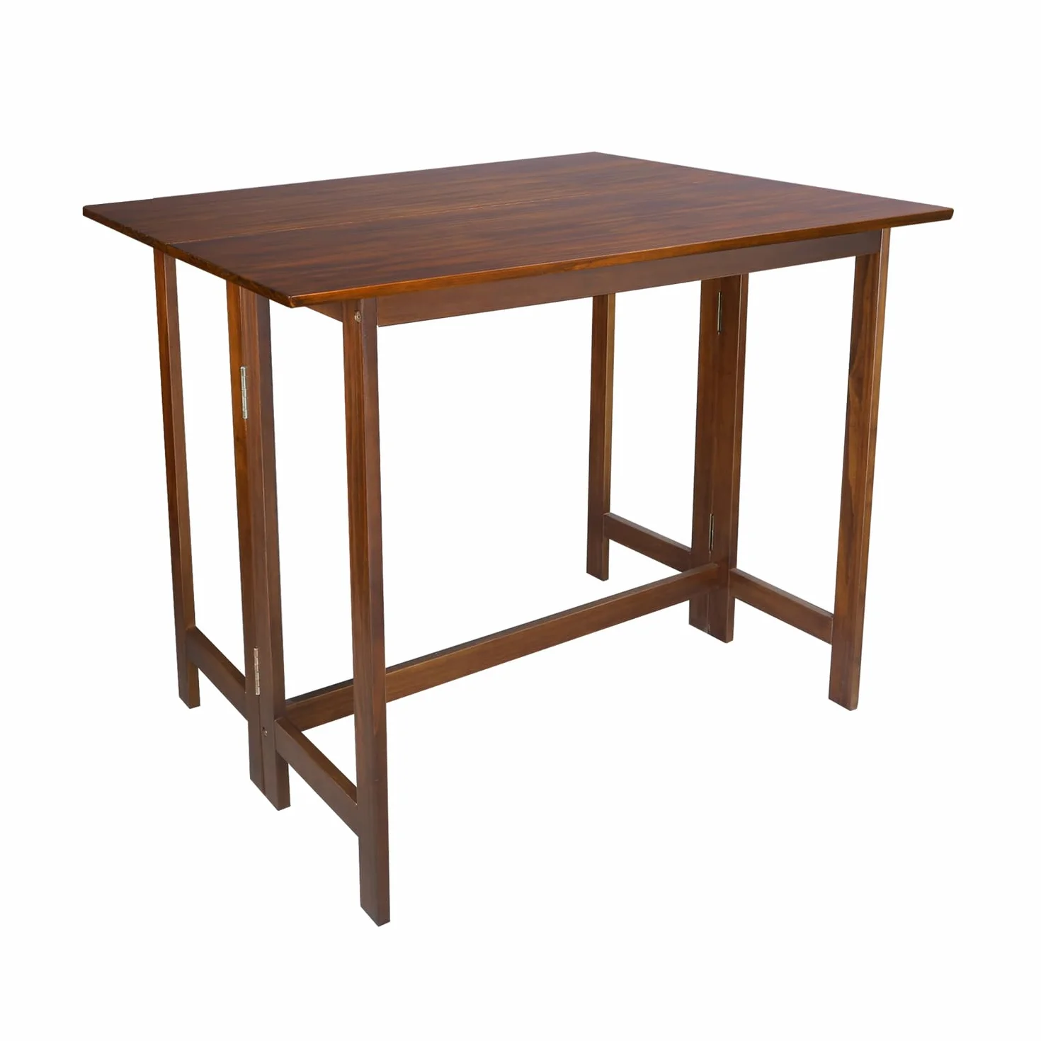 Solid Wood Flip-Top Folding Console to Dining Convertible Table