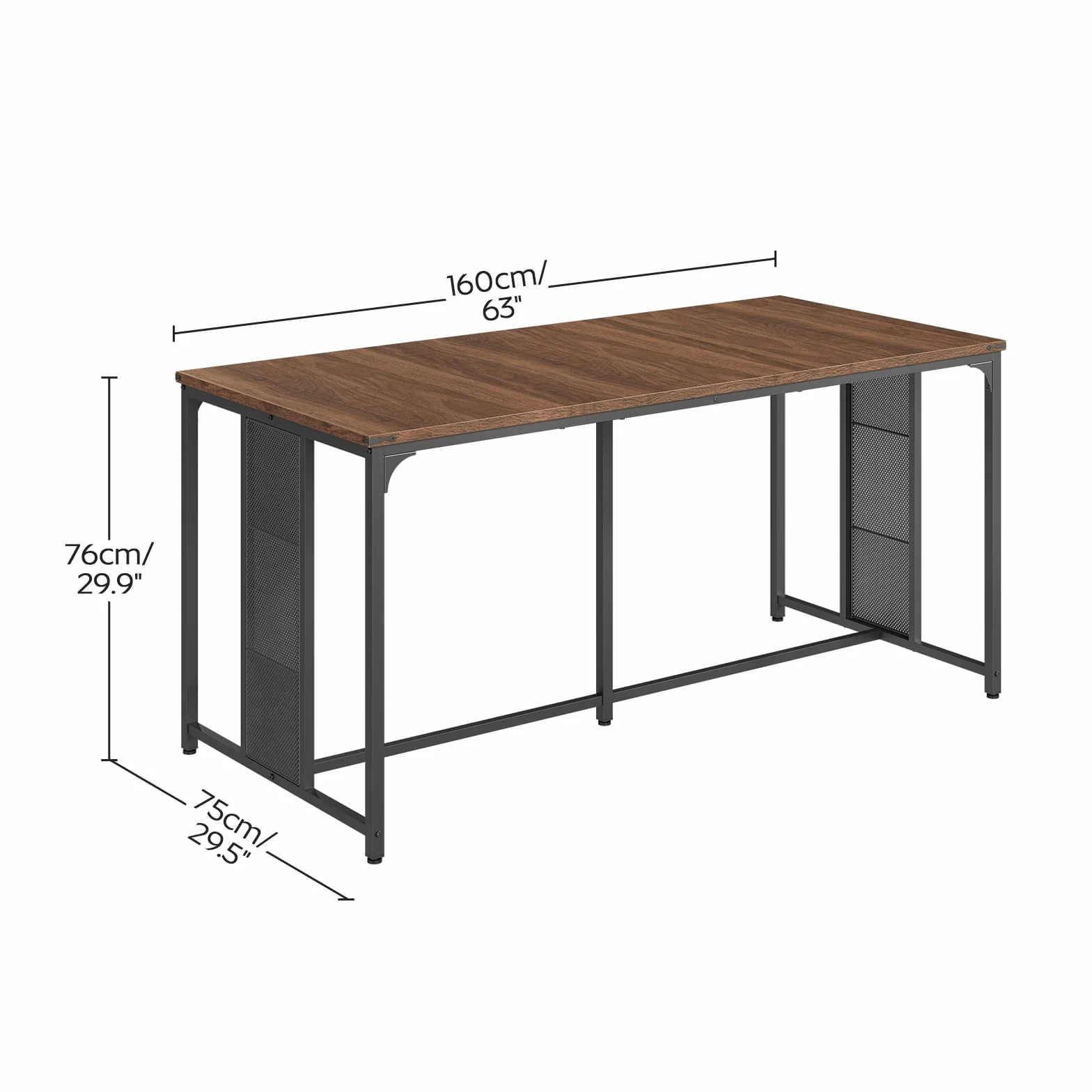 63" Dining Table for 6-8 People, Modern Large Kitchen Table | Heat-Resistant Tabletop, Unique Rectangular Dinner Table, Wooden, Quick Assembly, for Dining Room, Kitchen, Natural Walnut