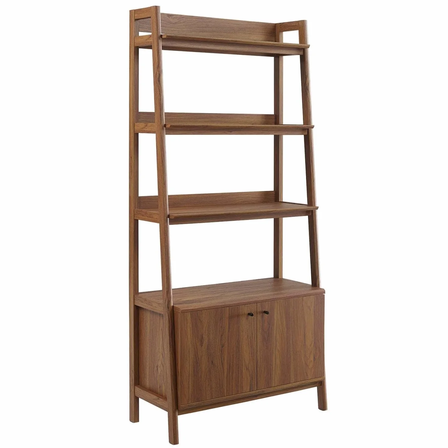 Modway 33" Bookshelf Display Case in Walnut