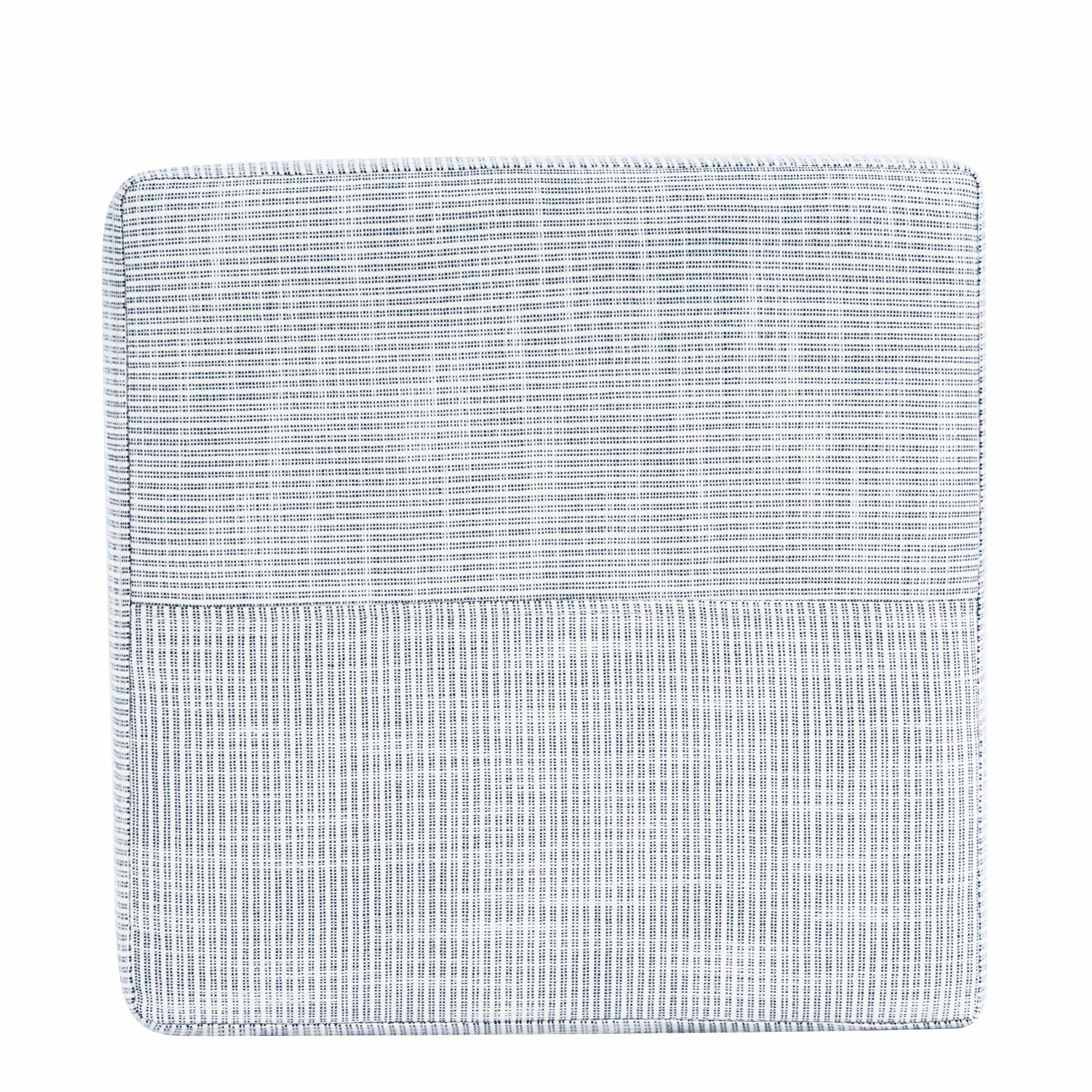 HomePop 19" Square Ottoman - Blue Pinstripe Fabric