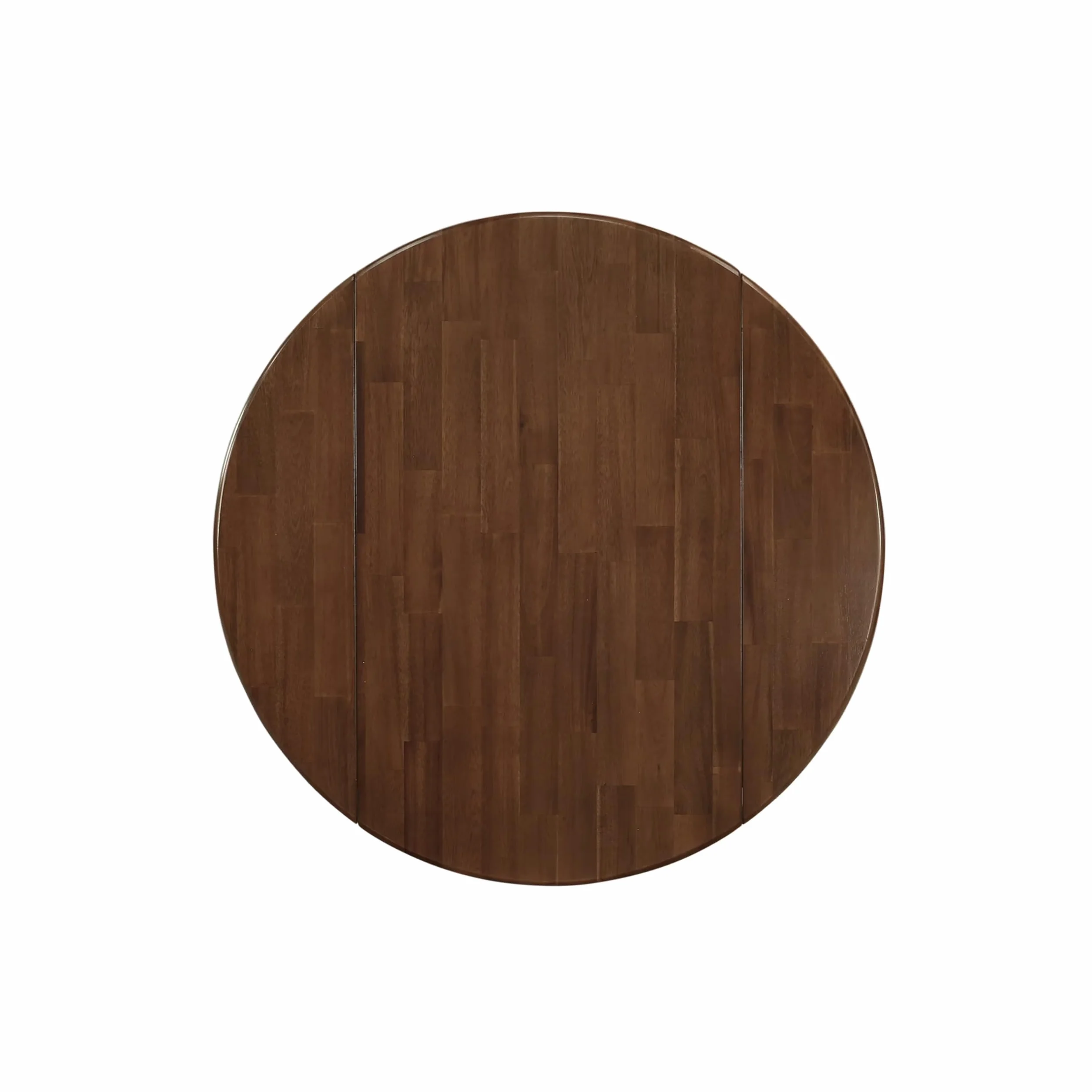 East West Furniture DLT-AWA-TP Dublin Dining Room Table - a Round Solid Wood Table Top with Dropleaf & Pedestal Base, 42x42 Inch, Walnut