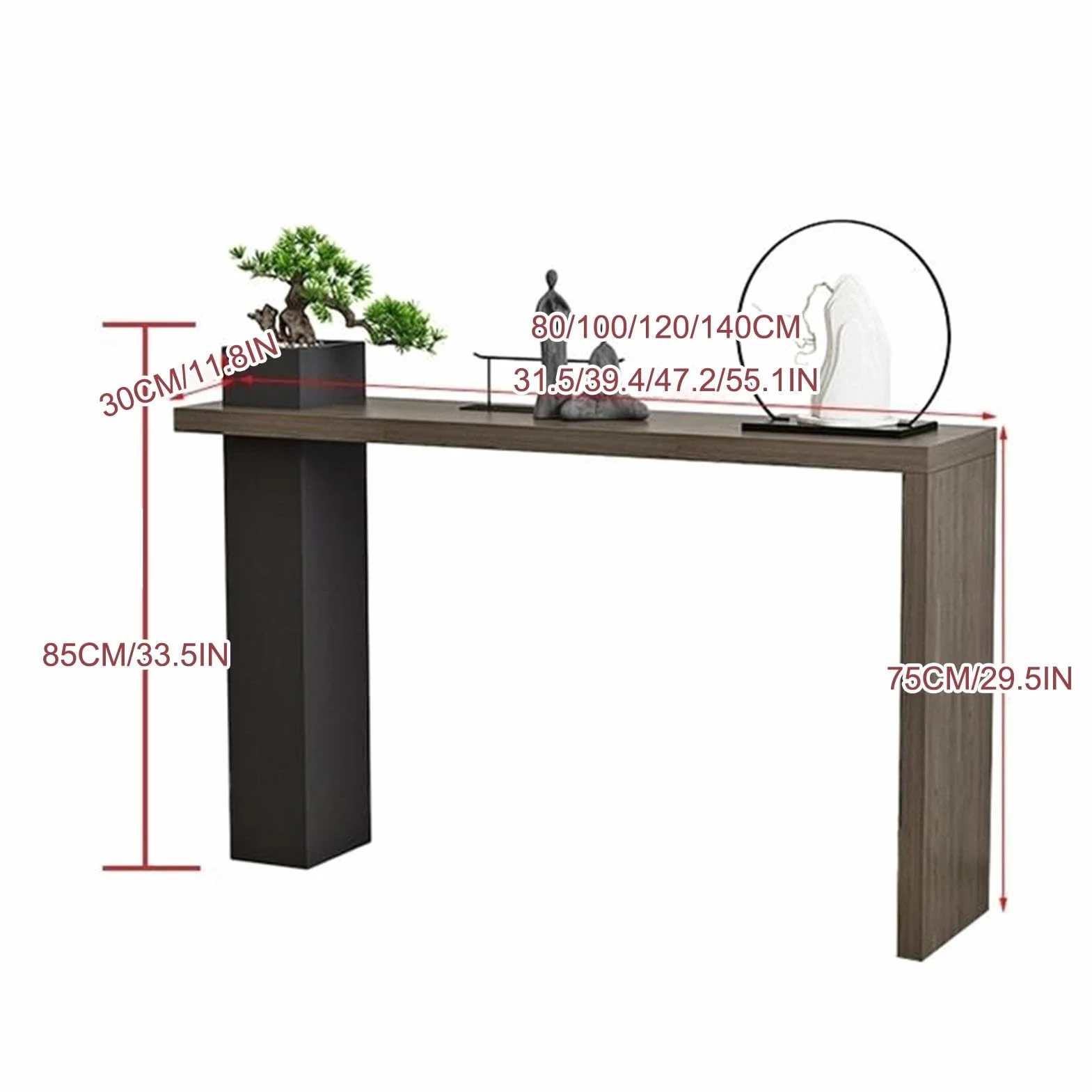 Console Table, Modern Accent Table for Hallway, Narrow High Entryway Table with Shelves, Wooden Design for Living Room and Entrance. Perfect for Narrow Spaces